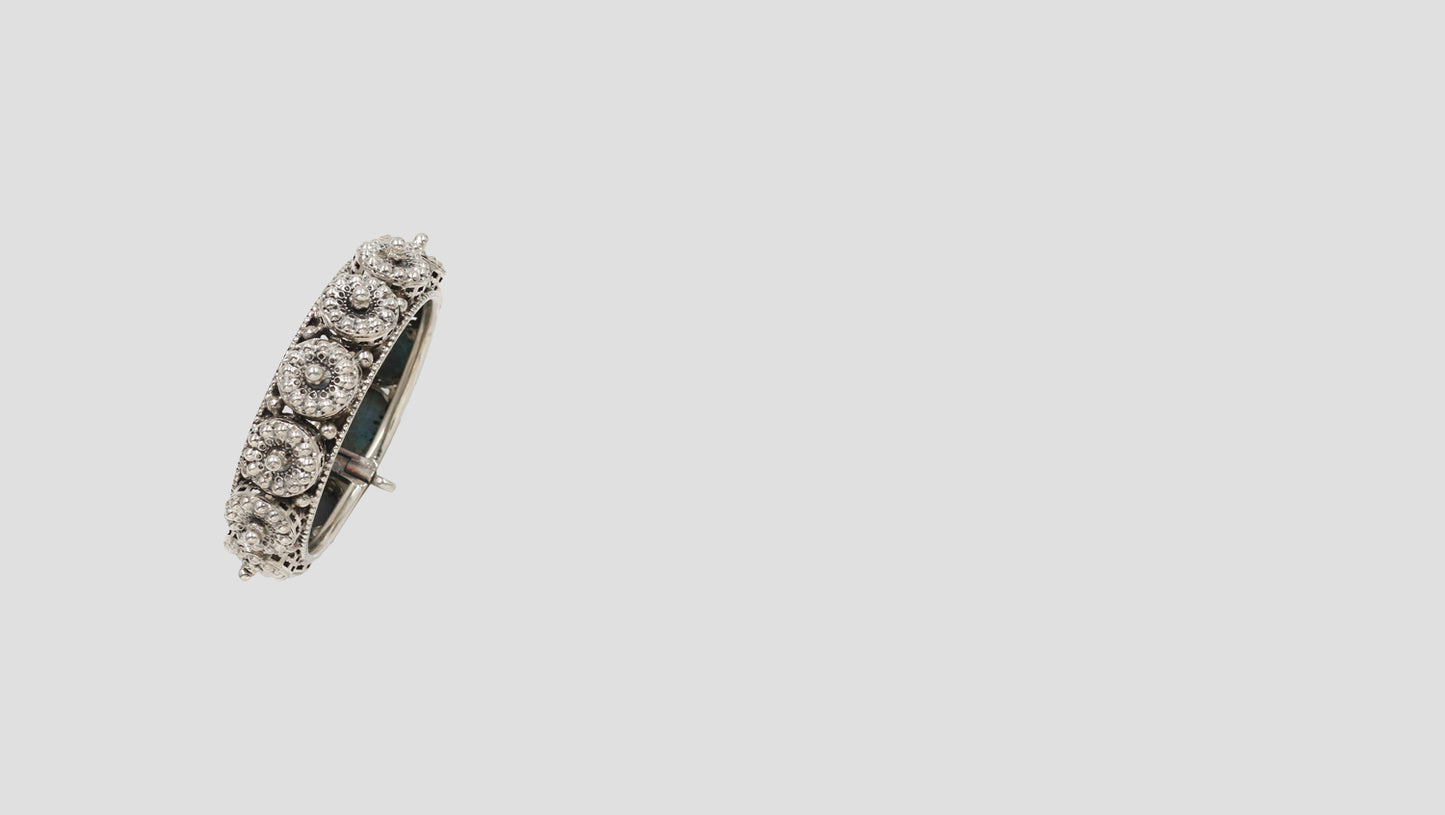 Heritage Grace: Sangeeta Boochra Intricately Designed Silver Bangle