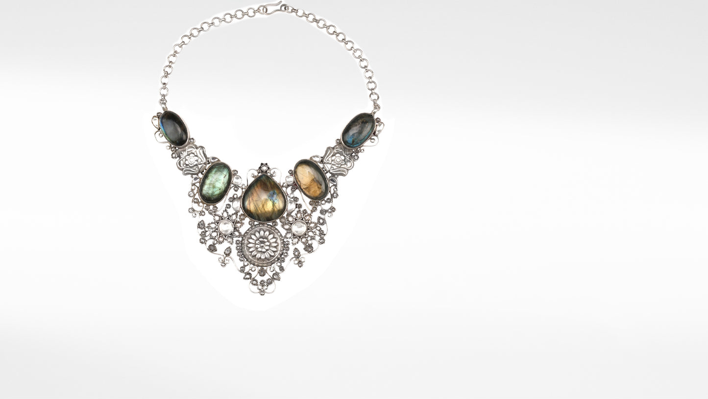 Sangeeta Boochra Tribal Silver Necklace