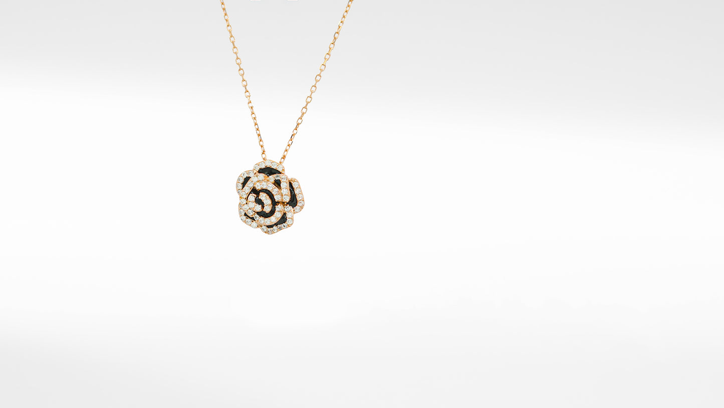 Sangeeta Boochra Rose Gold Plated & Cubic Zirconia Pendant