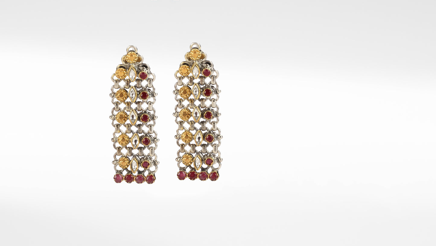 Sangeeta Boochra Silver Earrings With 24K Gold Plating