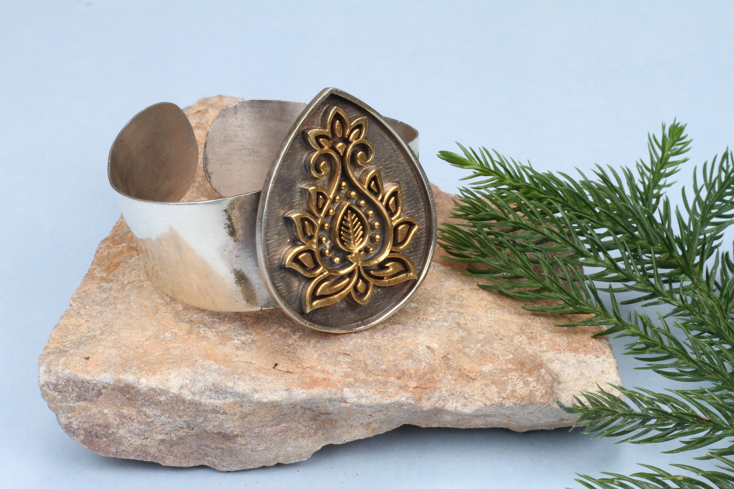 Anantaya - Silver Handcrafted Adjustable Hand Cuff