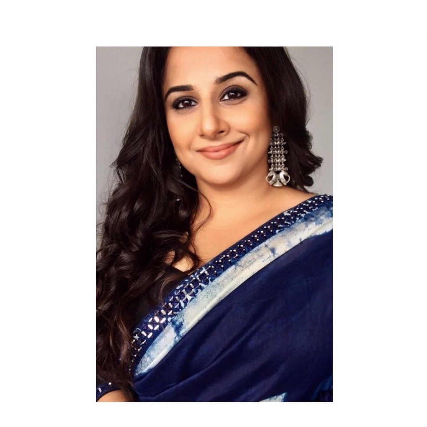 Vidya Balan in Silver Earrings
