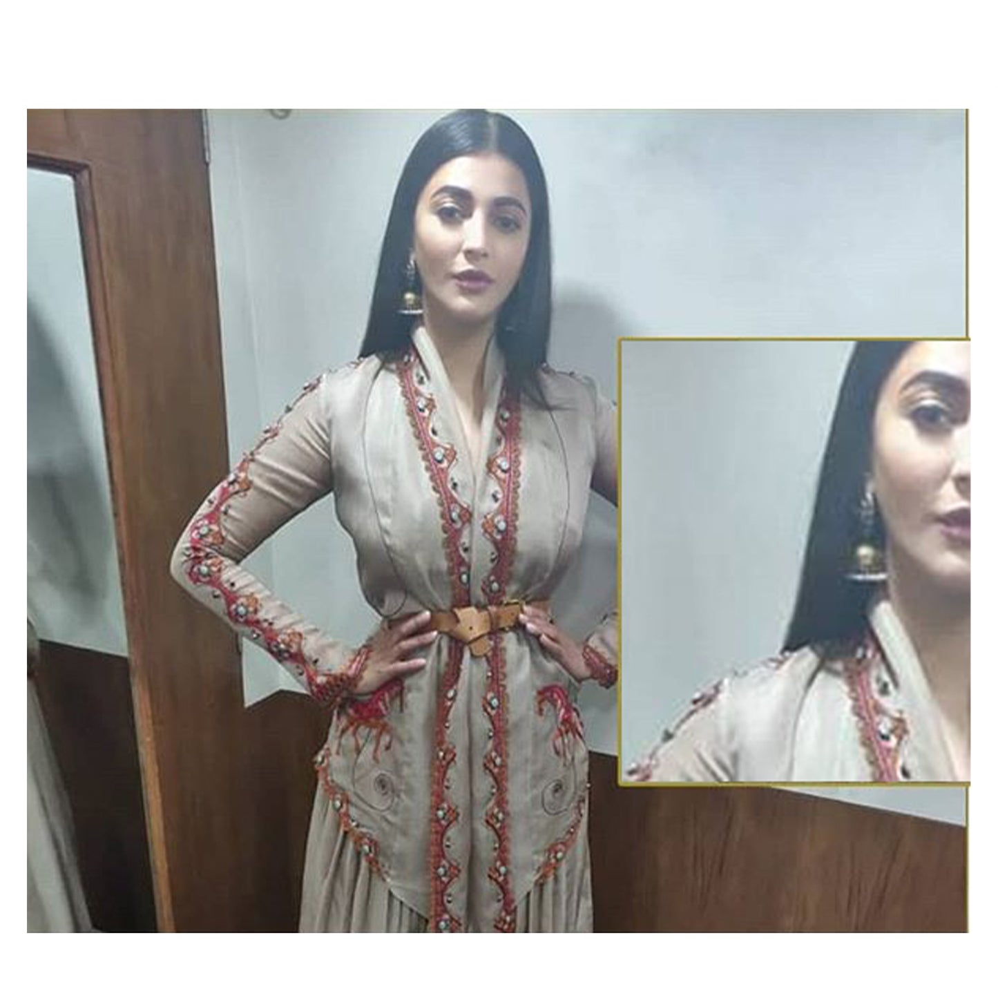 Shruti Hasan in 24k Gold Plated Silver Earrings