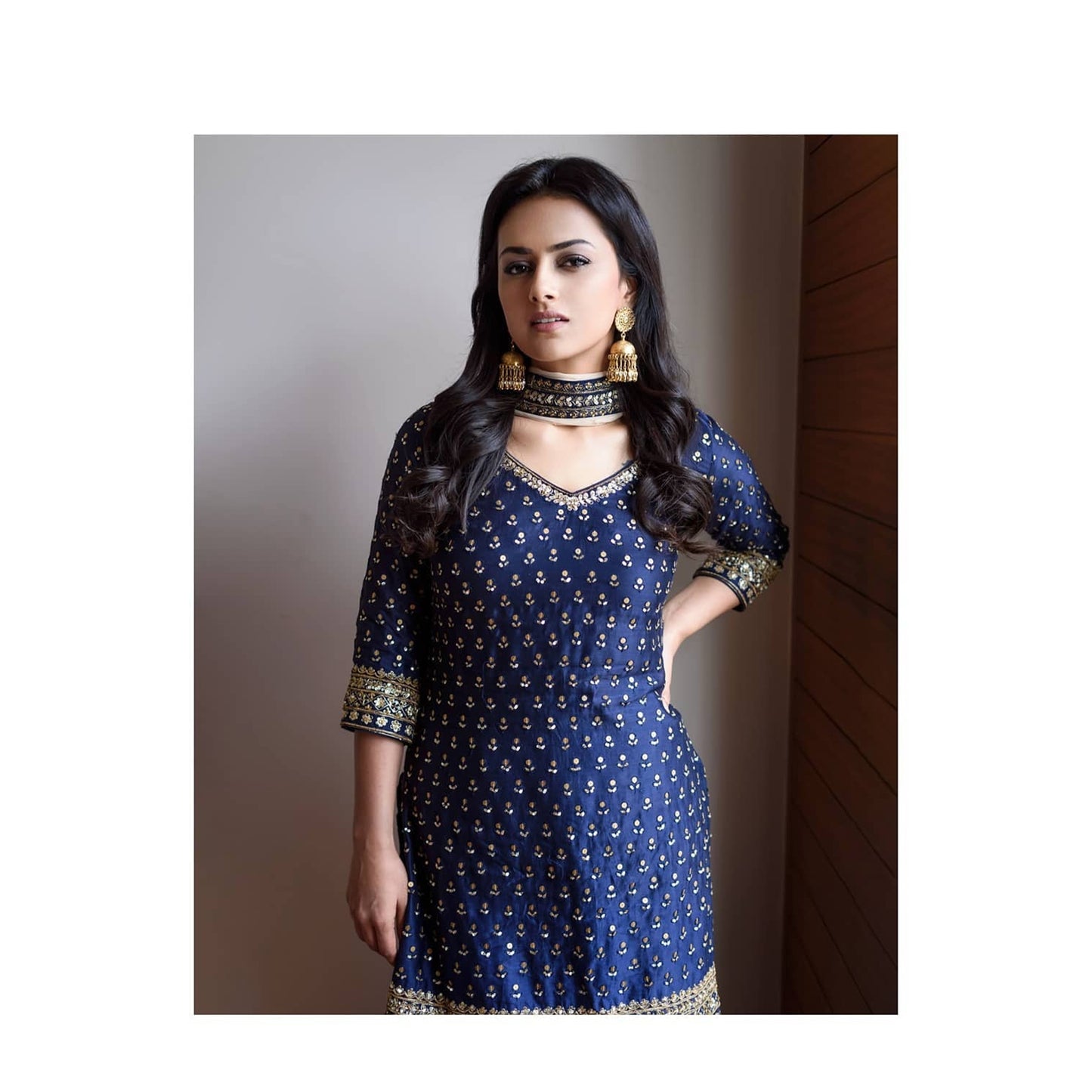 Shraddha Srinath in Silver Handcrafted Earrings