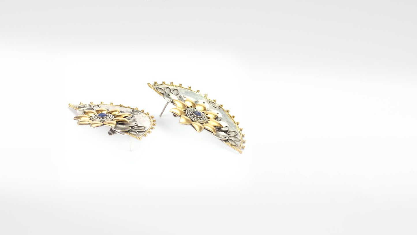 Sangeeta Boochra Silver Earrings Studded With 24k Gold Plating