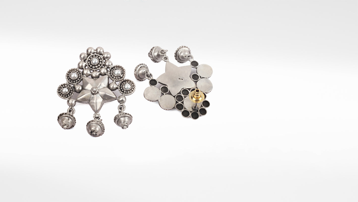 Sangeeta Boochra Tribal Silver Earrings