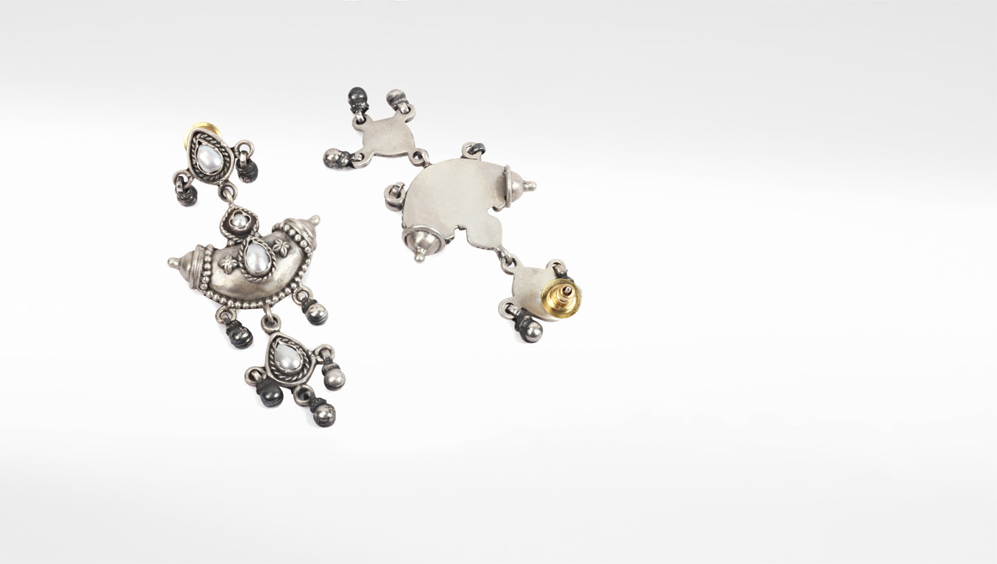 Sangeeta Boochra Tribal Silver Earrings