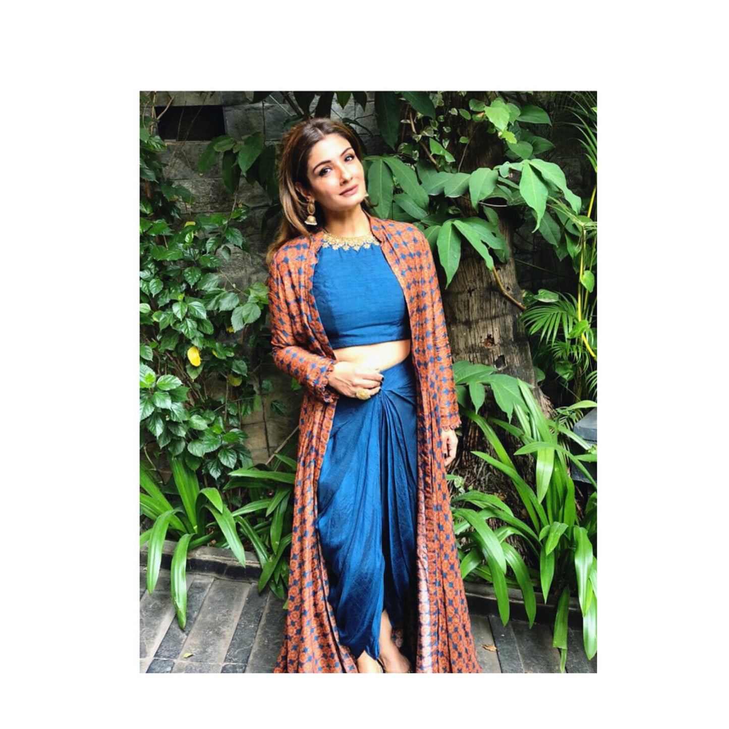 Raveena Tandon in 24k Gold Plated Earrings And Ring