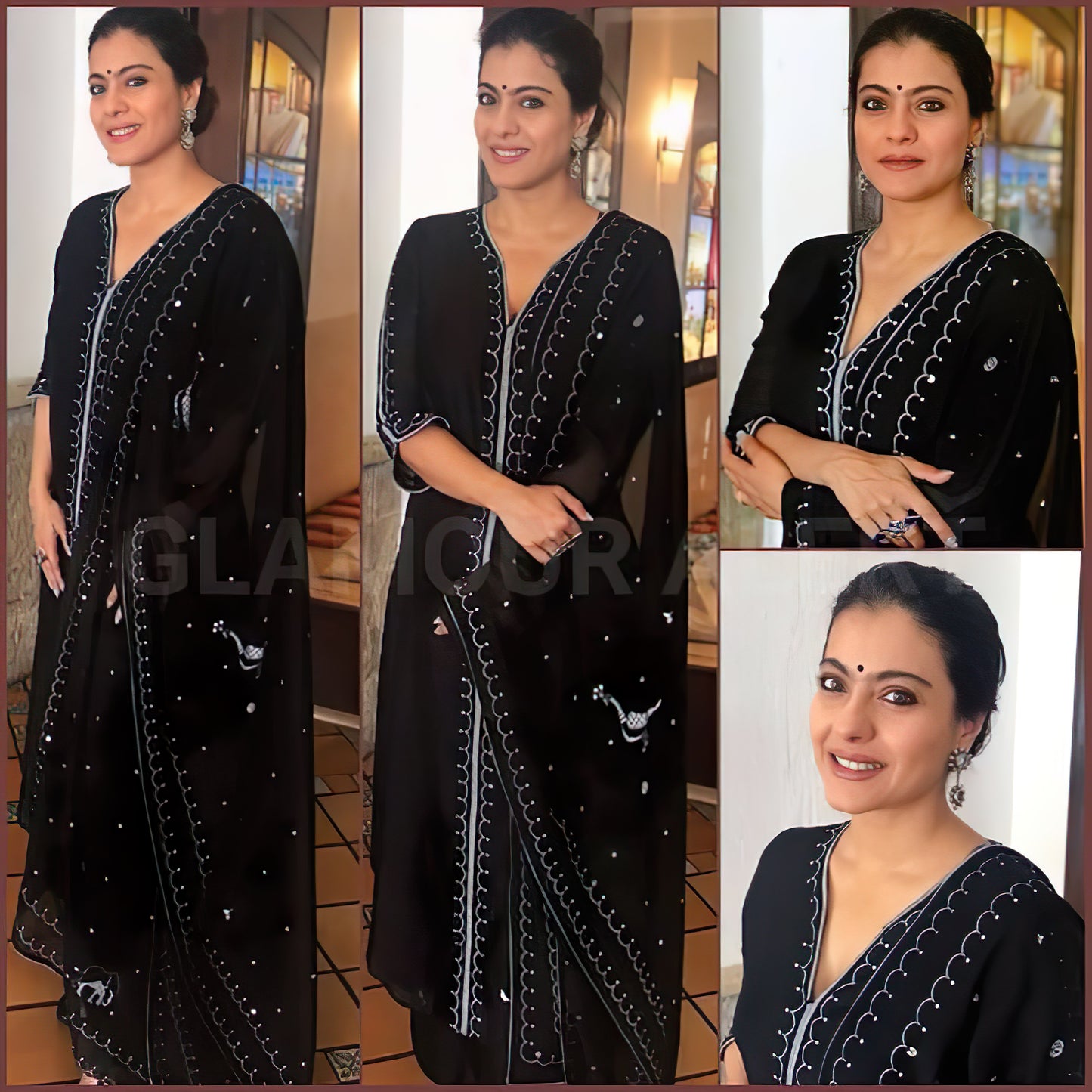Kajol Devgan in Silver Handcrafted Earings