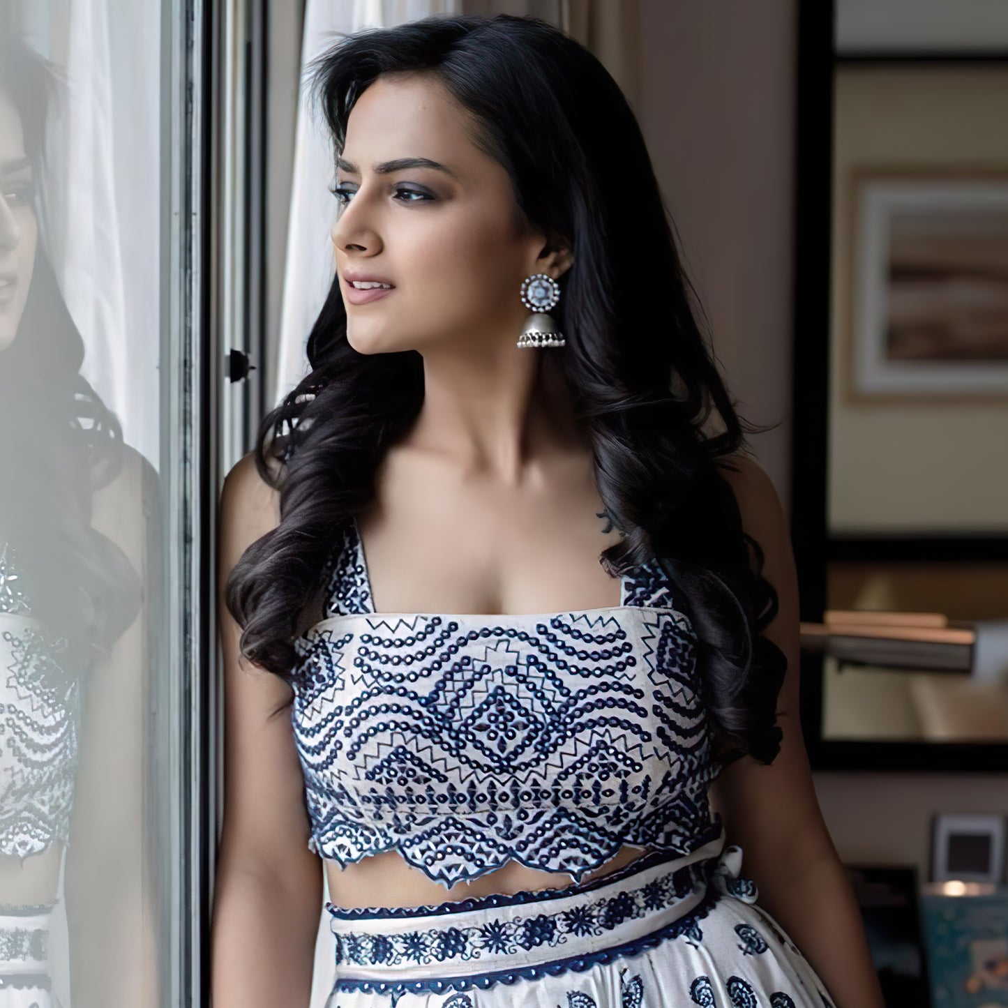 Shraddha Srinath in Silver Handcrafted Earrings and Ring
