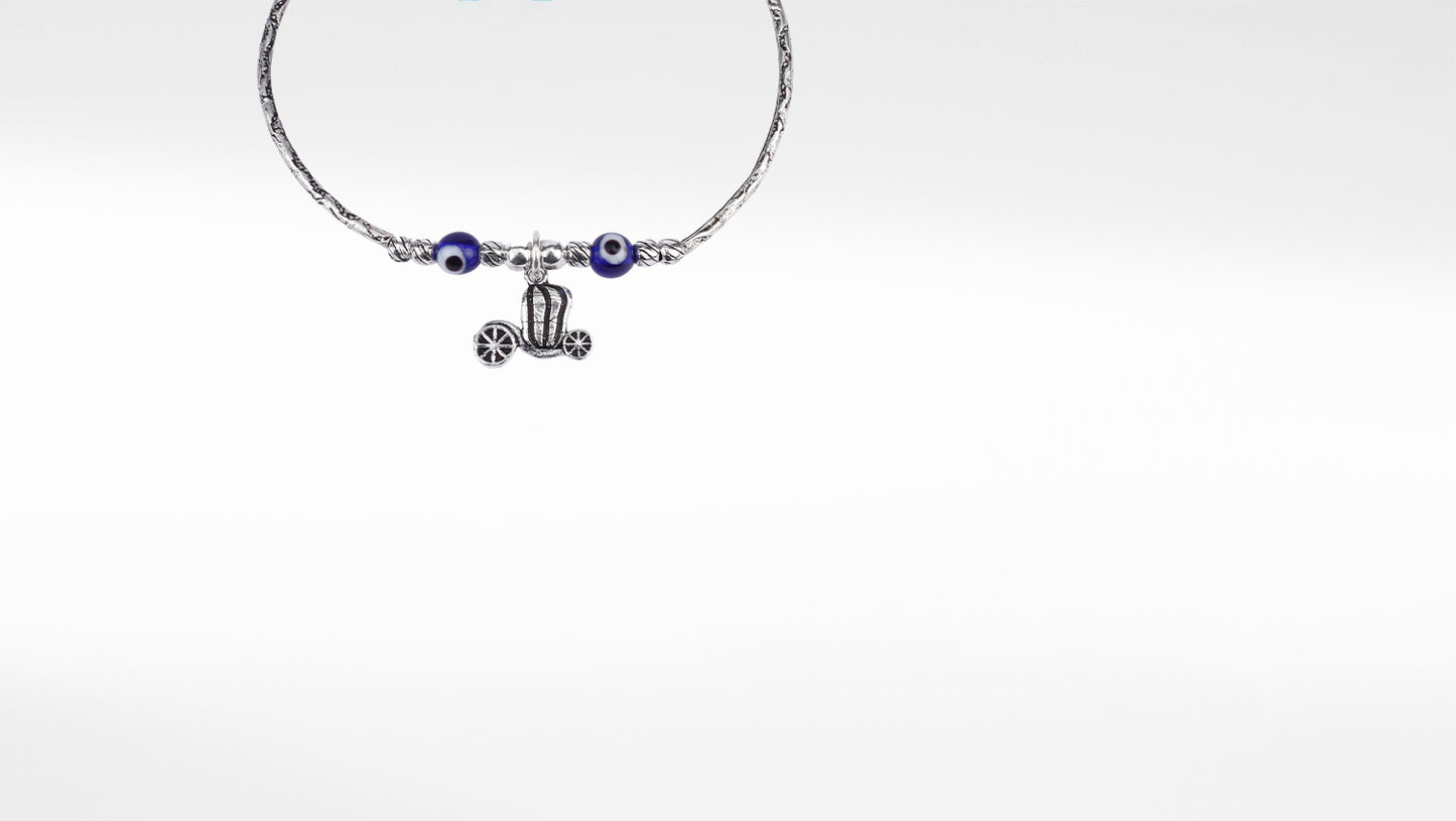 Unique pattern hanging car free size silver bangle