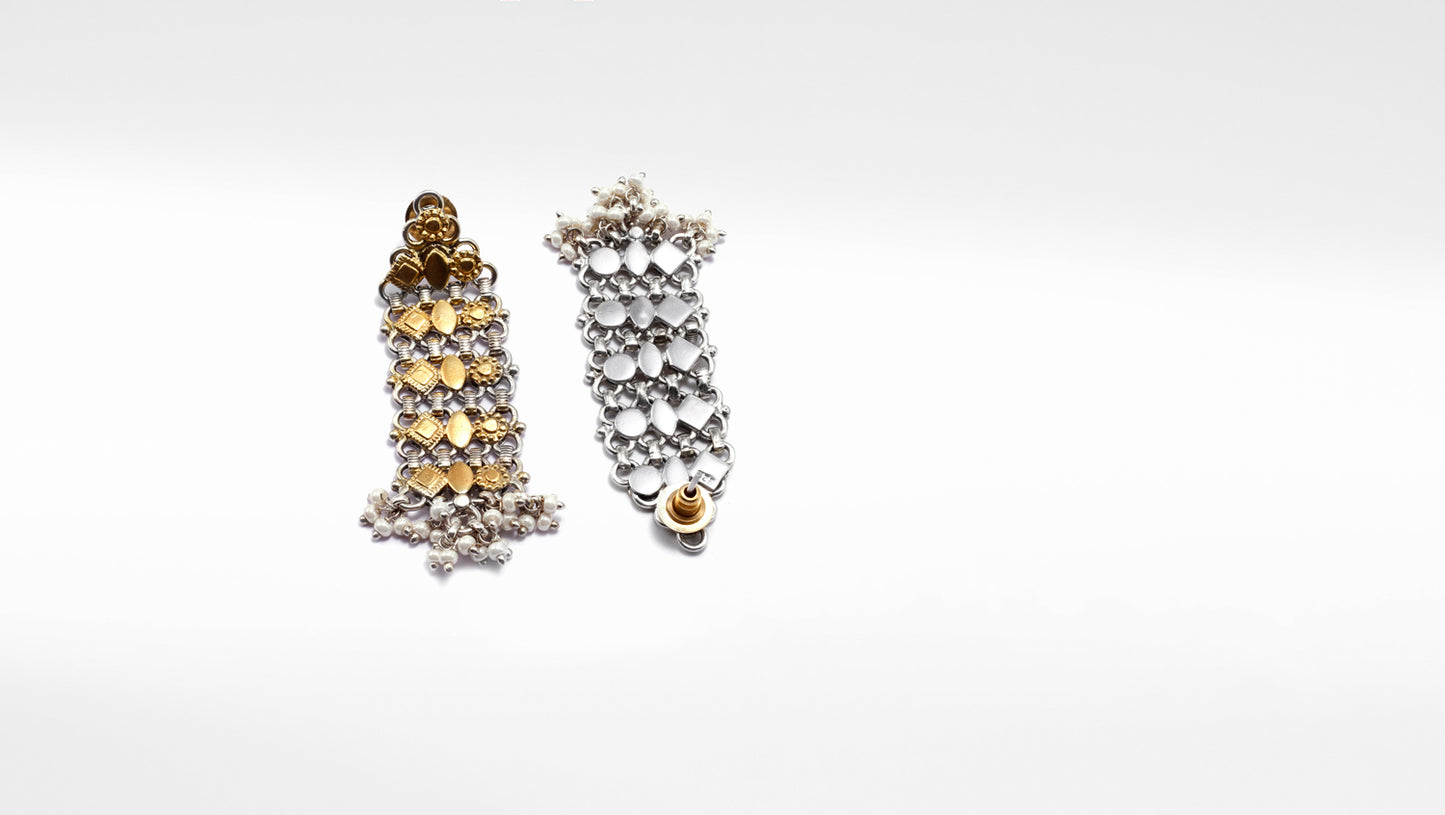 Charbagh - Huma Silver Earrings