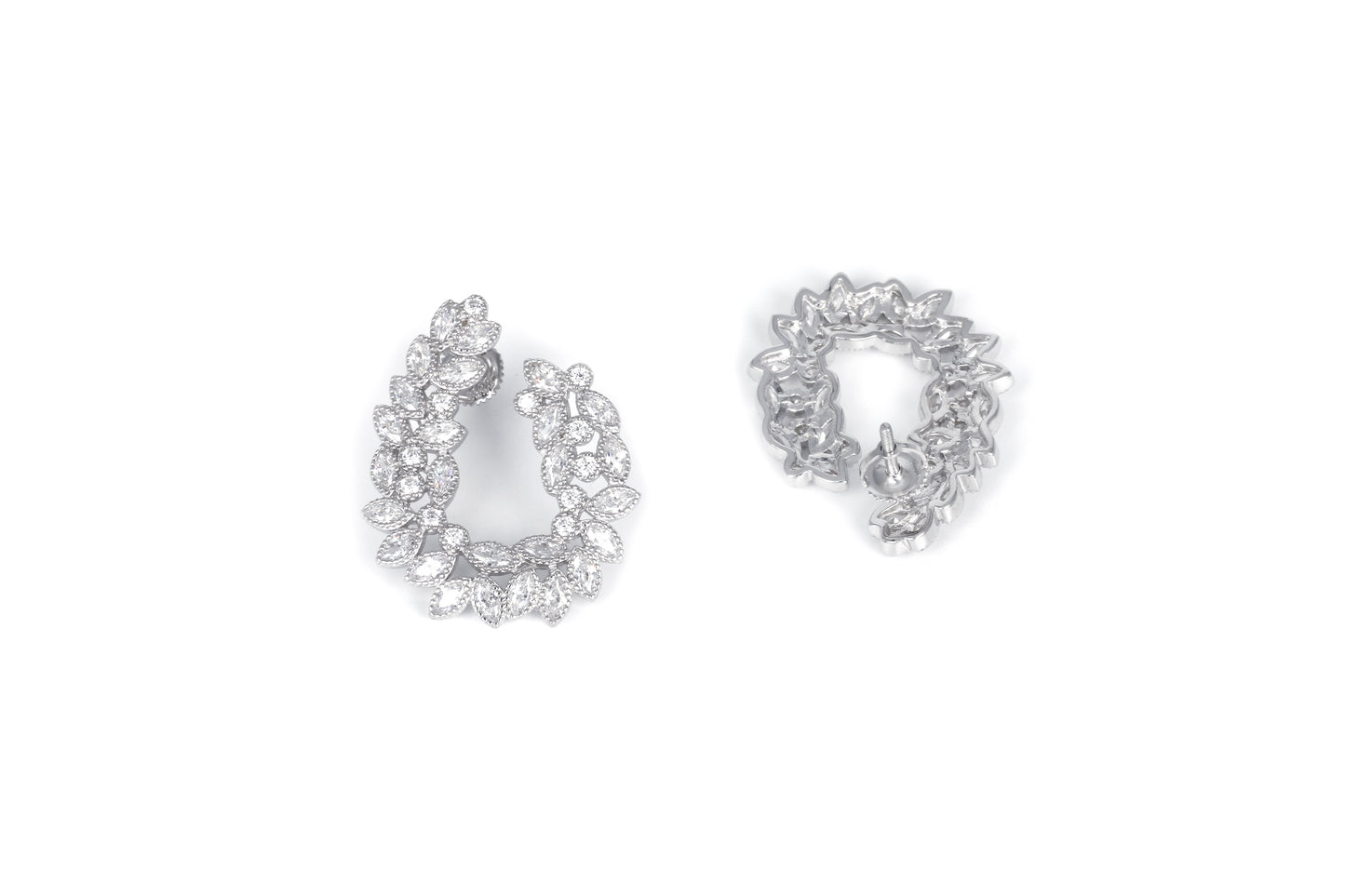 Nazia Silver Earrrings with Checker