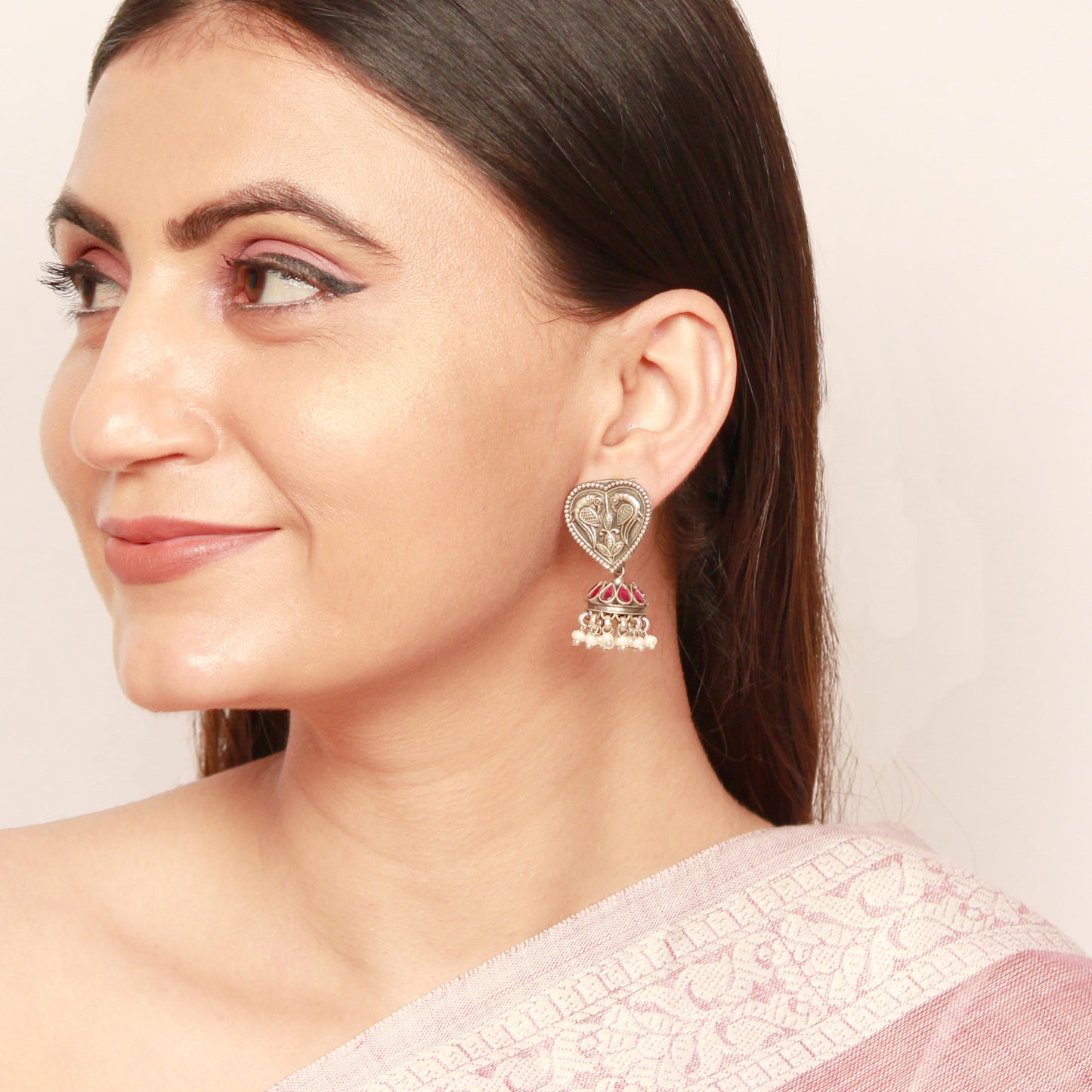 Inaya Silver Jhumka Earrings