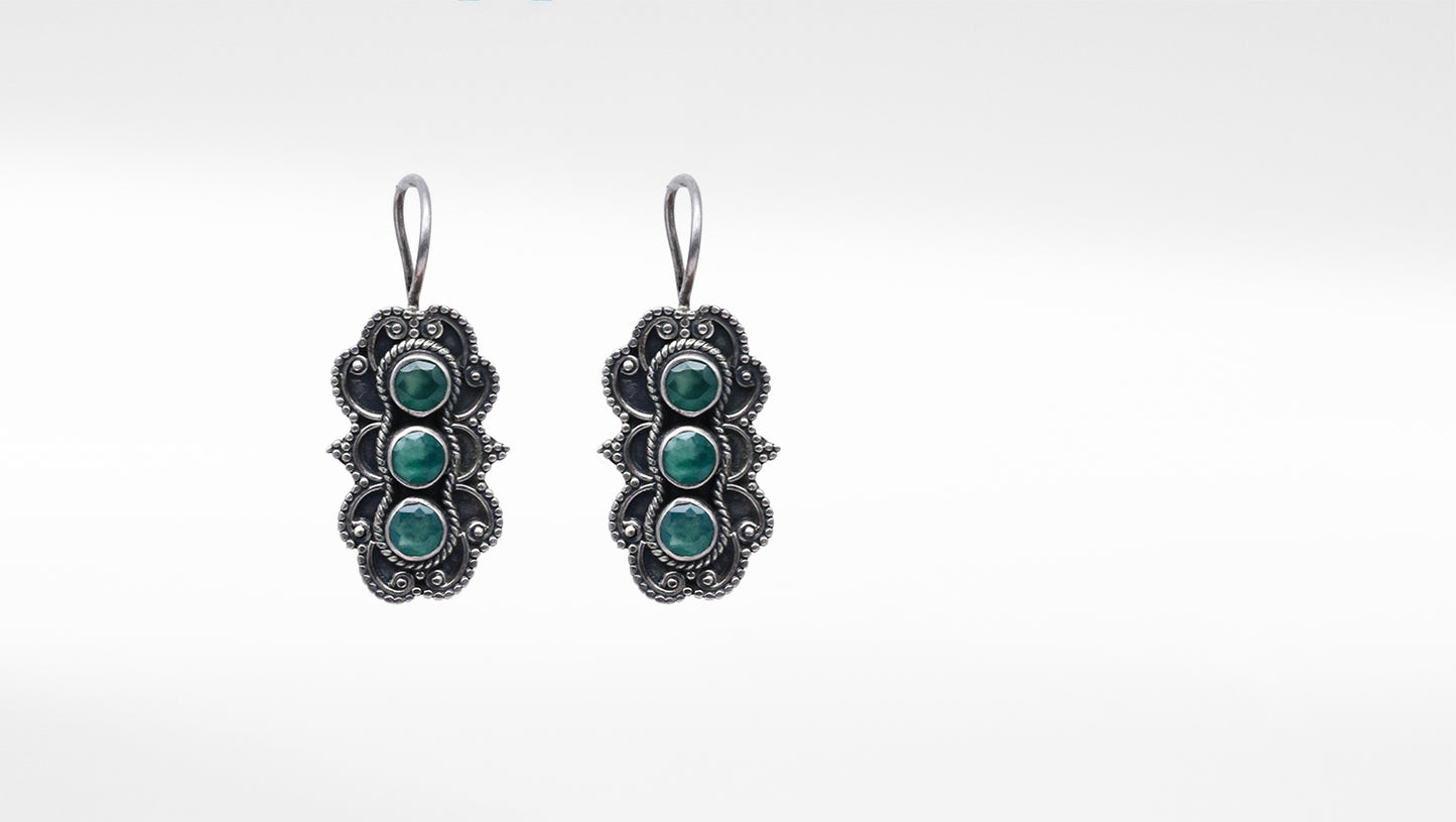 Spades Design Silver Earring