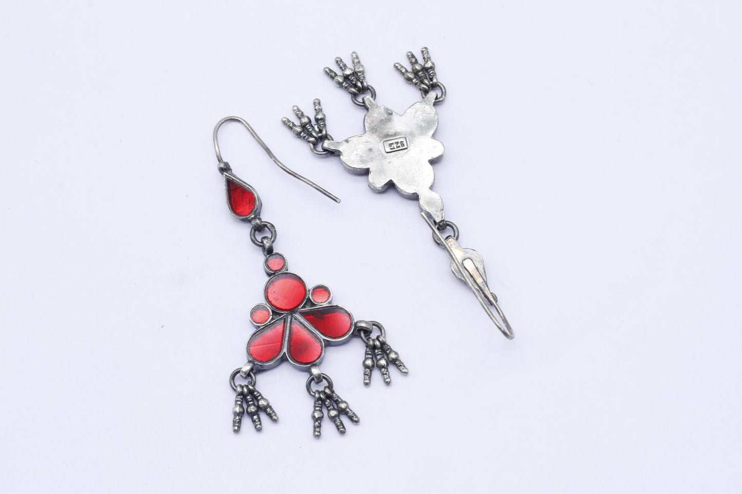 Long Handcrafted Dangle Silver Earring