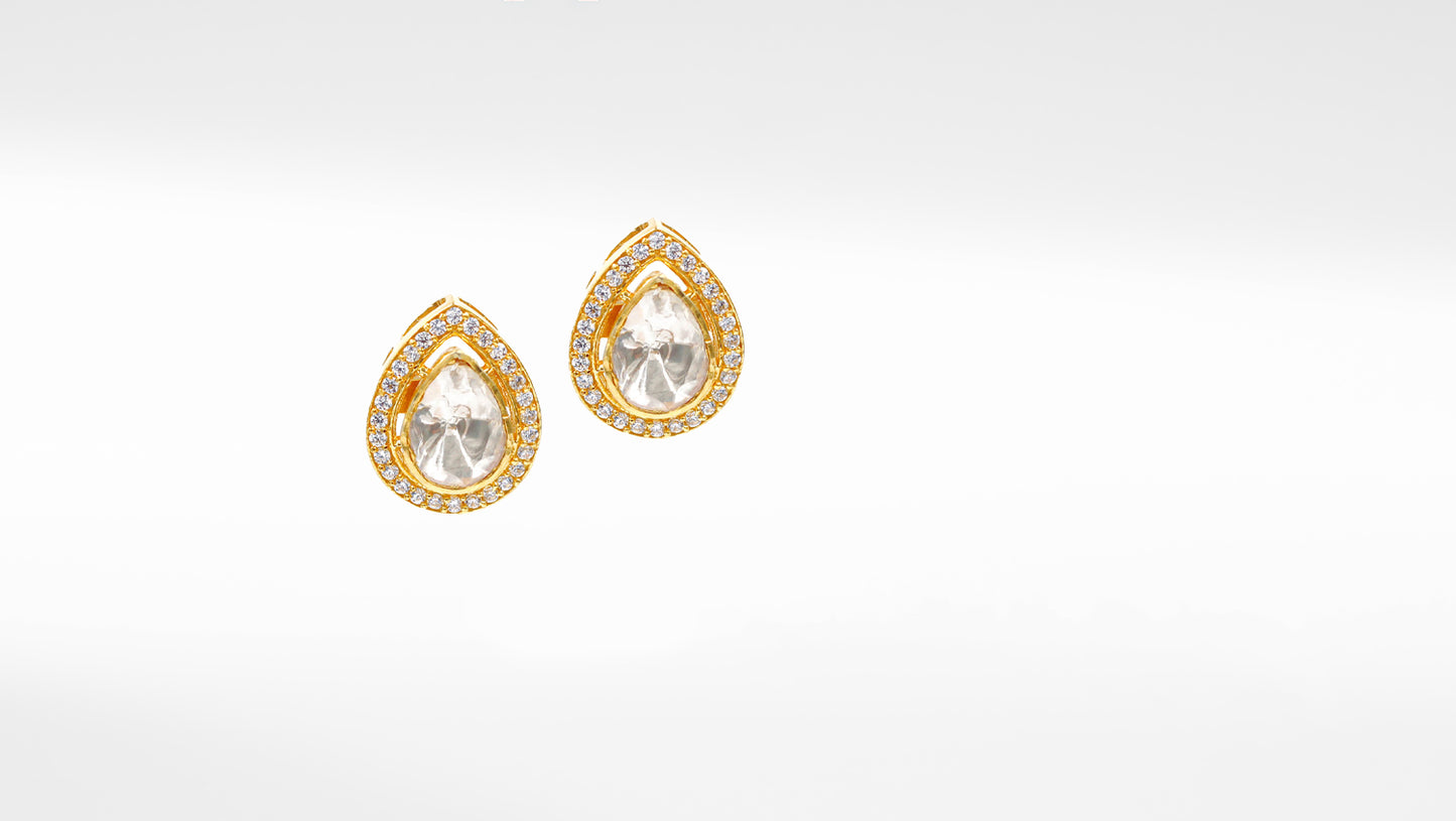 Sangeeta Boochra Silver Moissanite Earrings