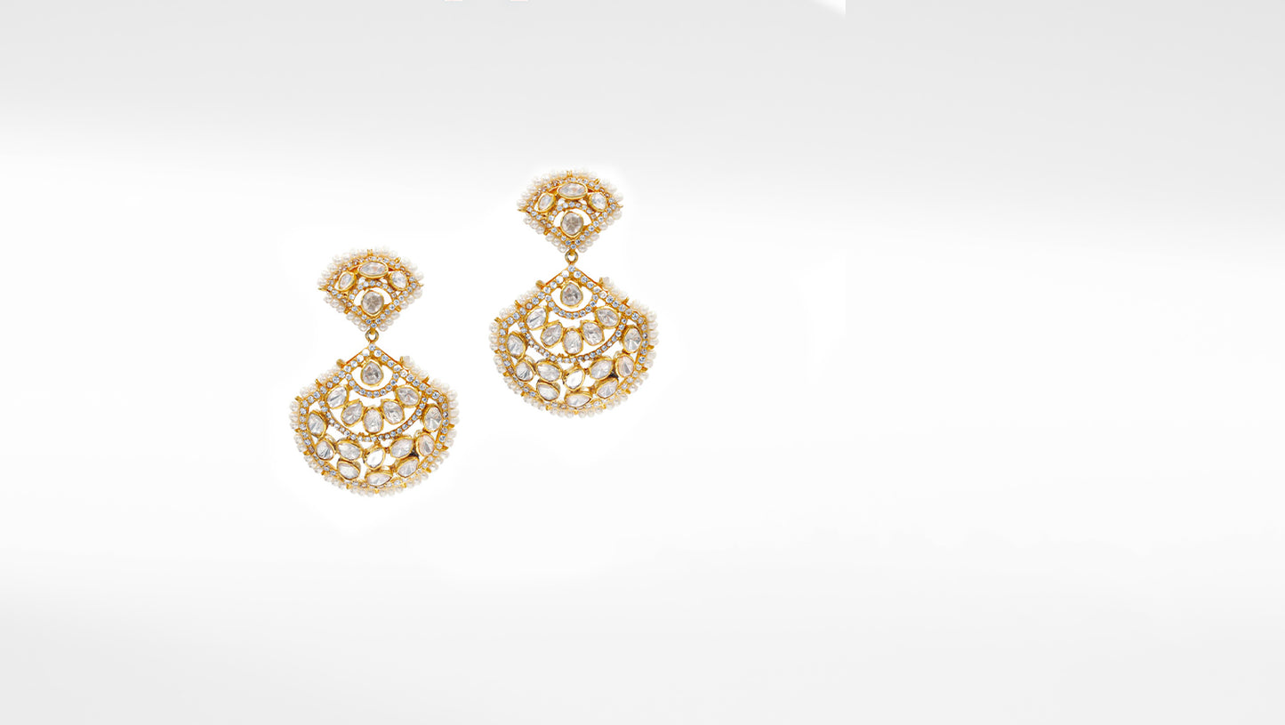 Sangeeta Boochra Silver Moissanite Earrings
