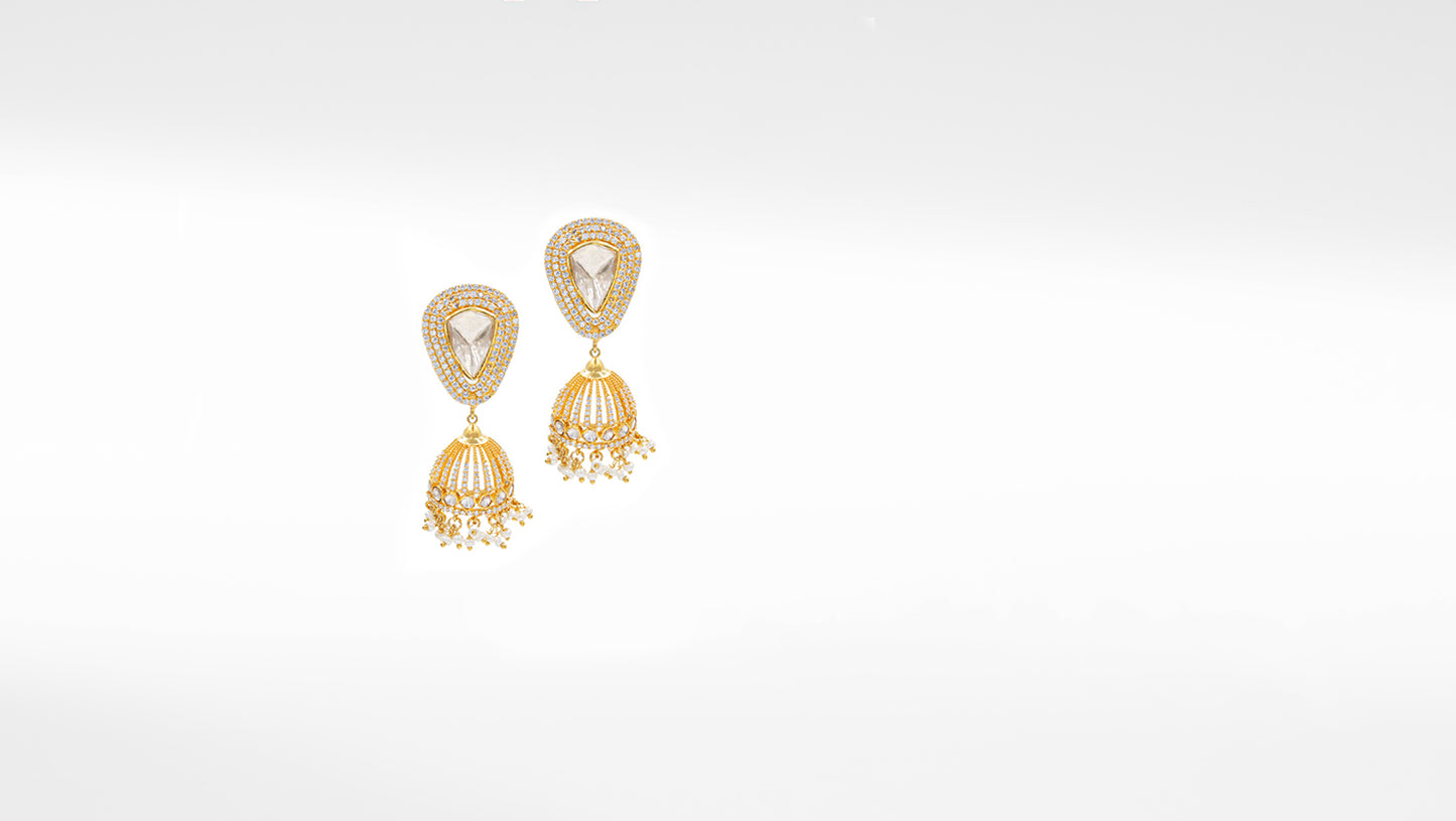 Sangeeta Boochra Silver Moissanite Earrings