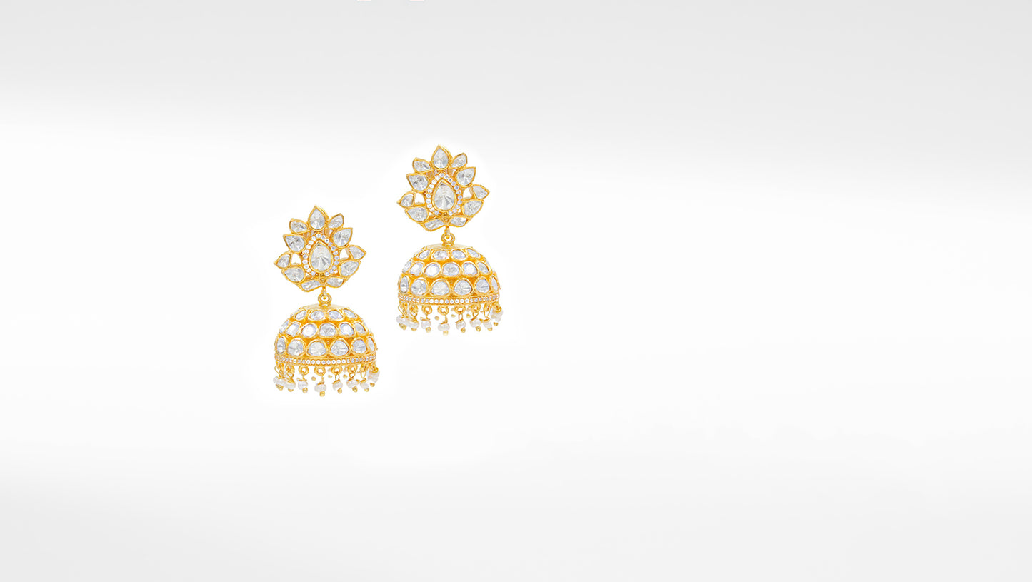 Sangeeta Boochra Silver Moissanite Earrings