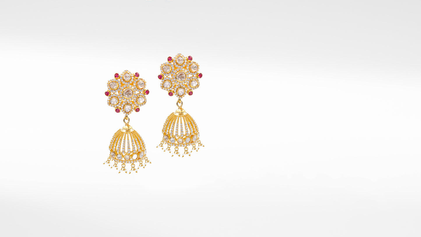 Sangeeta Boochra Silver Moissanite Earrings
