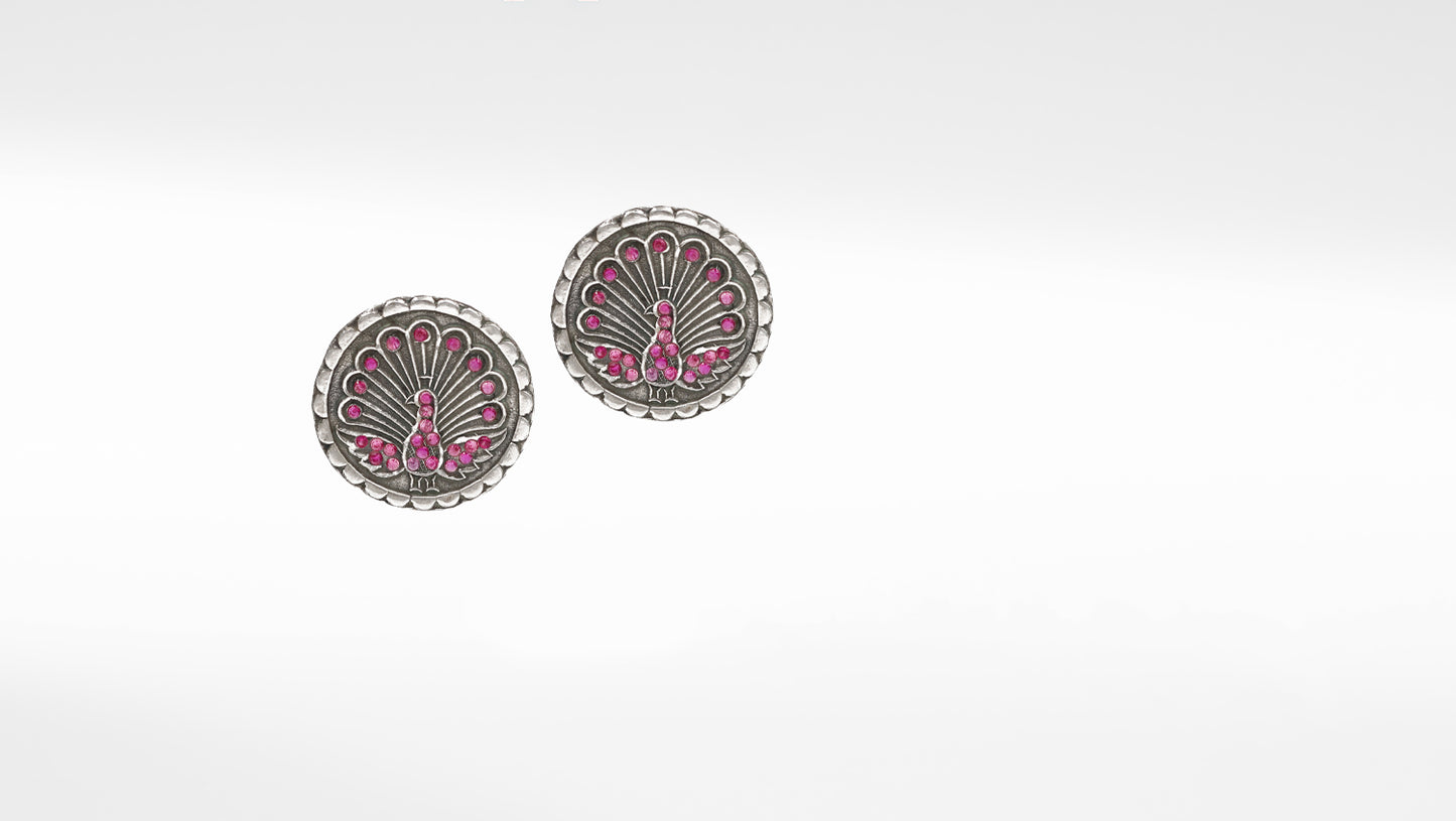 Elevate Your Style with Handcrafted Silver Stud Earrings in Vintage Design