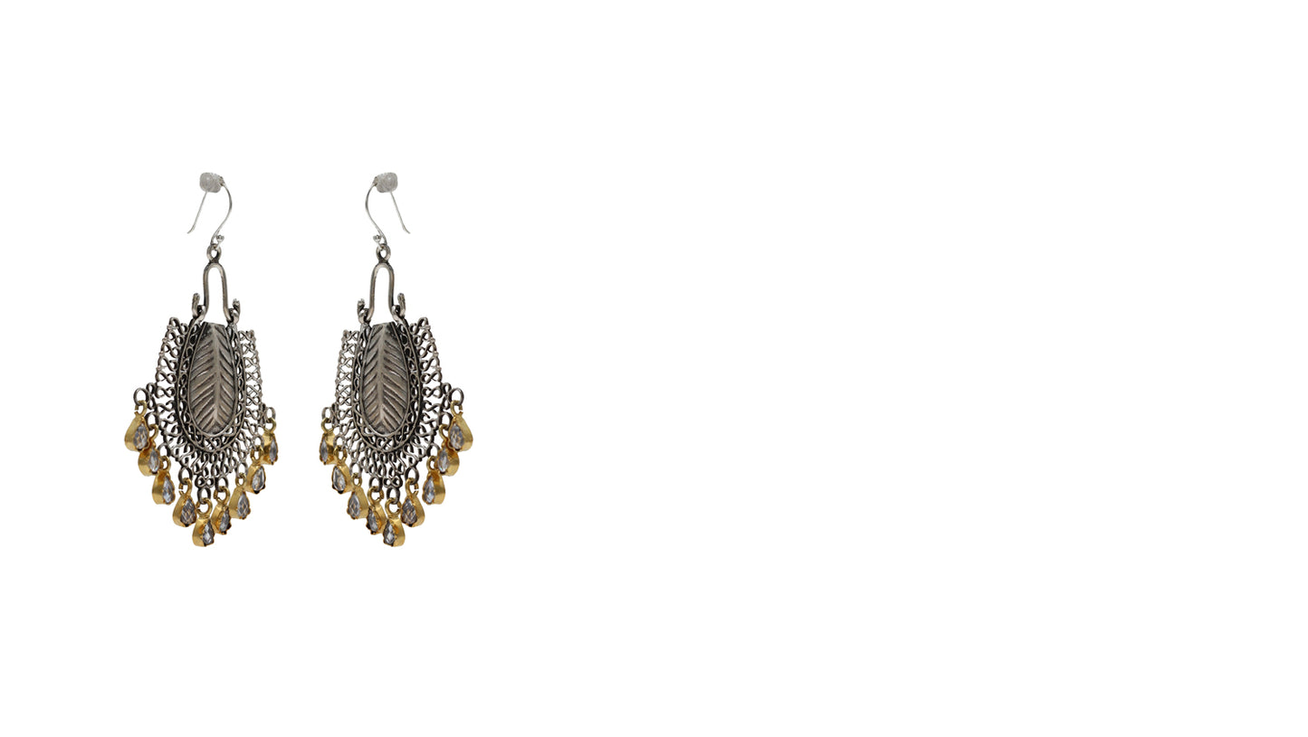 "Radiant Grace: Handcrafted Silver Hanging Earrings by Sangeeta Boochra "