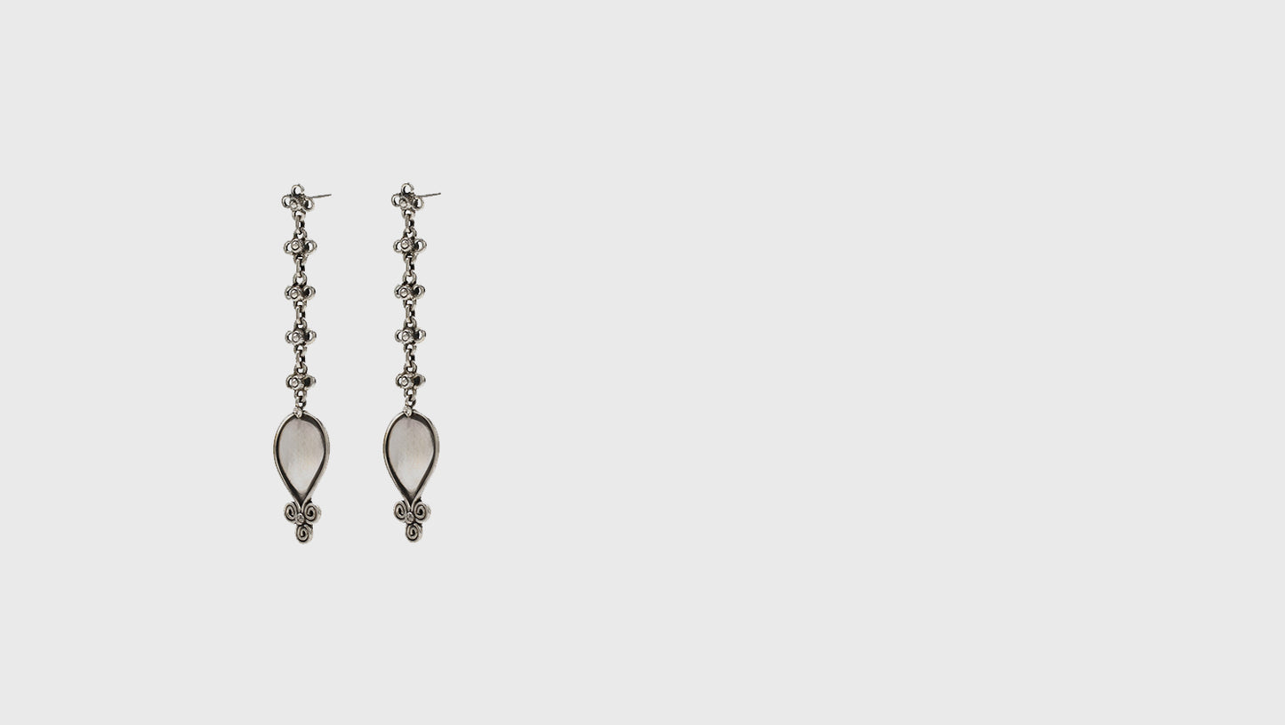 "Delicate Grace: Sangeeta Boochra Silver Handcrafted Earring "