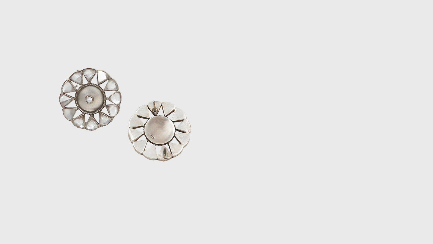 Luminous Refinement: Sangeeta Boochra Handcrafted Silver Studs