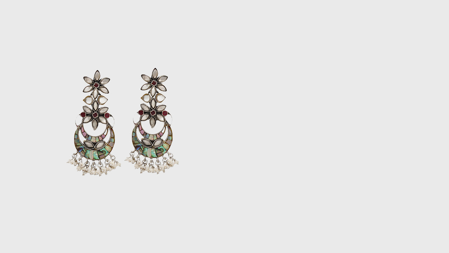 "Artisan Charm: Sangeeta Boochra Silver Handcrafted Earring "
