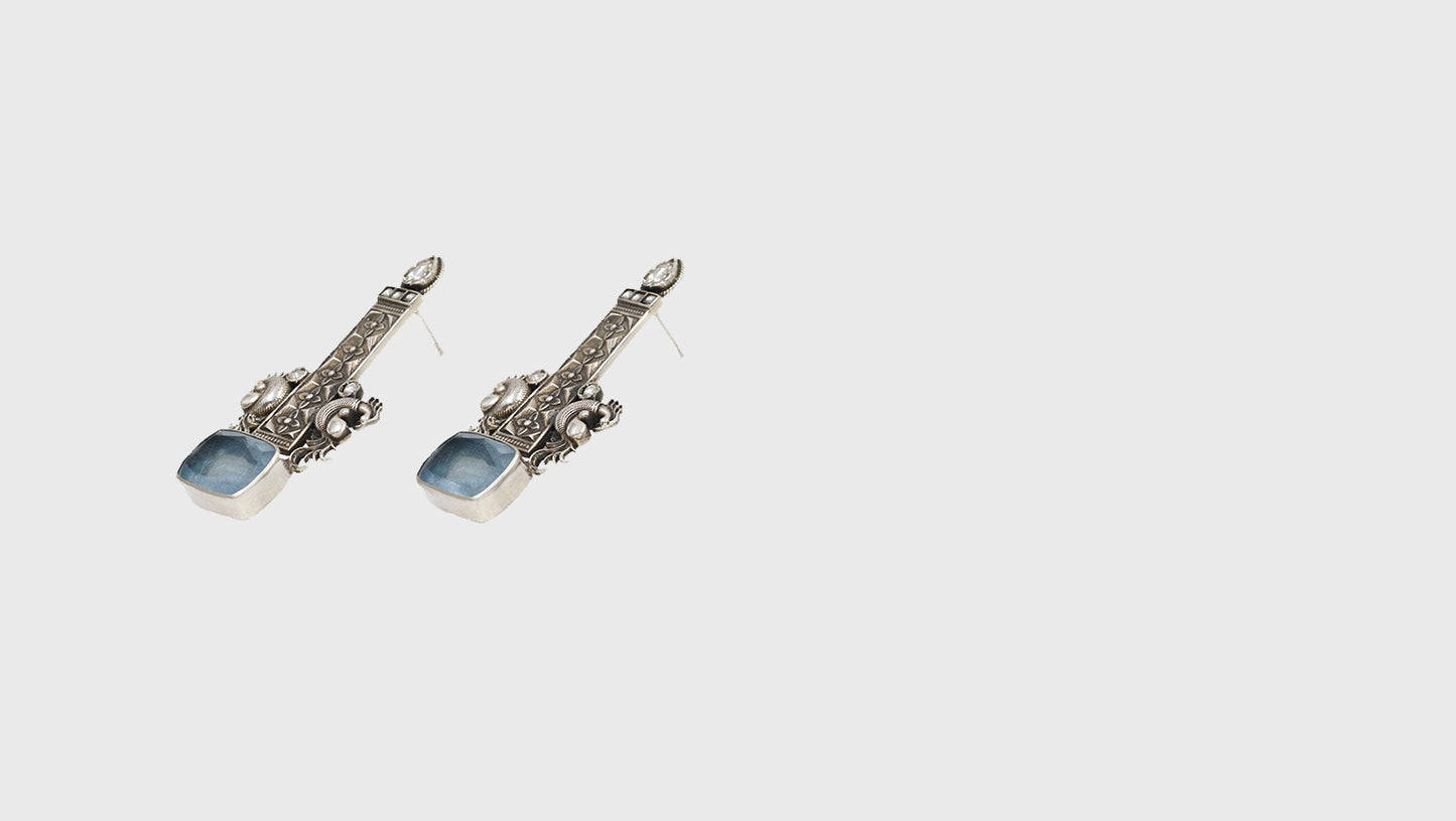 Radiant Grace: Sangeeta Boochra Silver Handcrafted Earrings