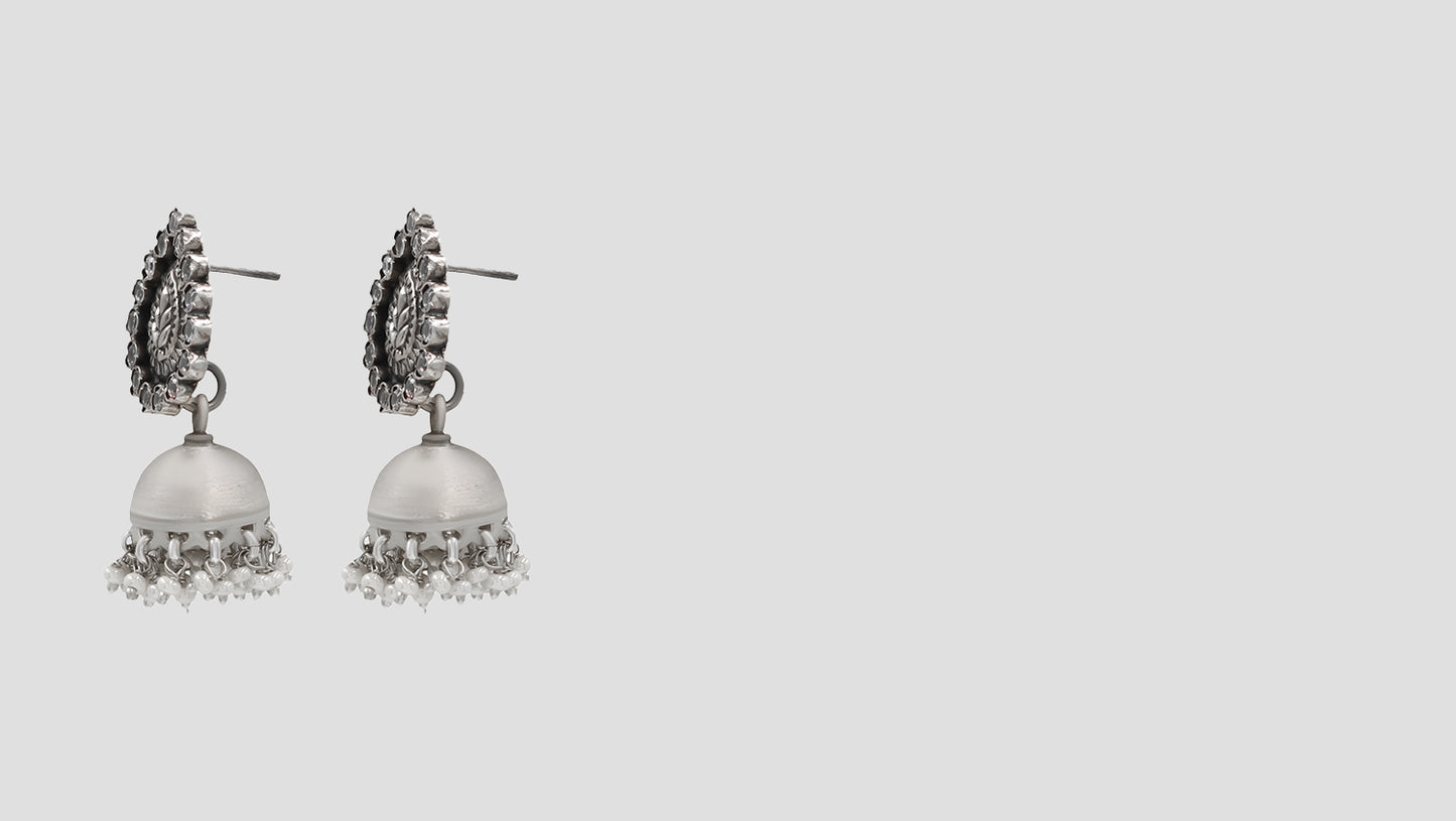 Heritage Silver Jhumka Earrings by Sangeeta Boochra