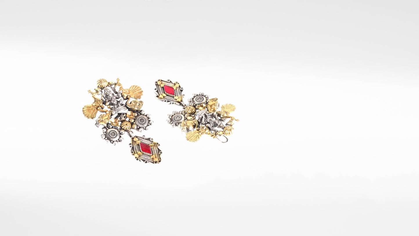 Sangeeta Boochra Silver Earrings With 24K Gold Plating