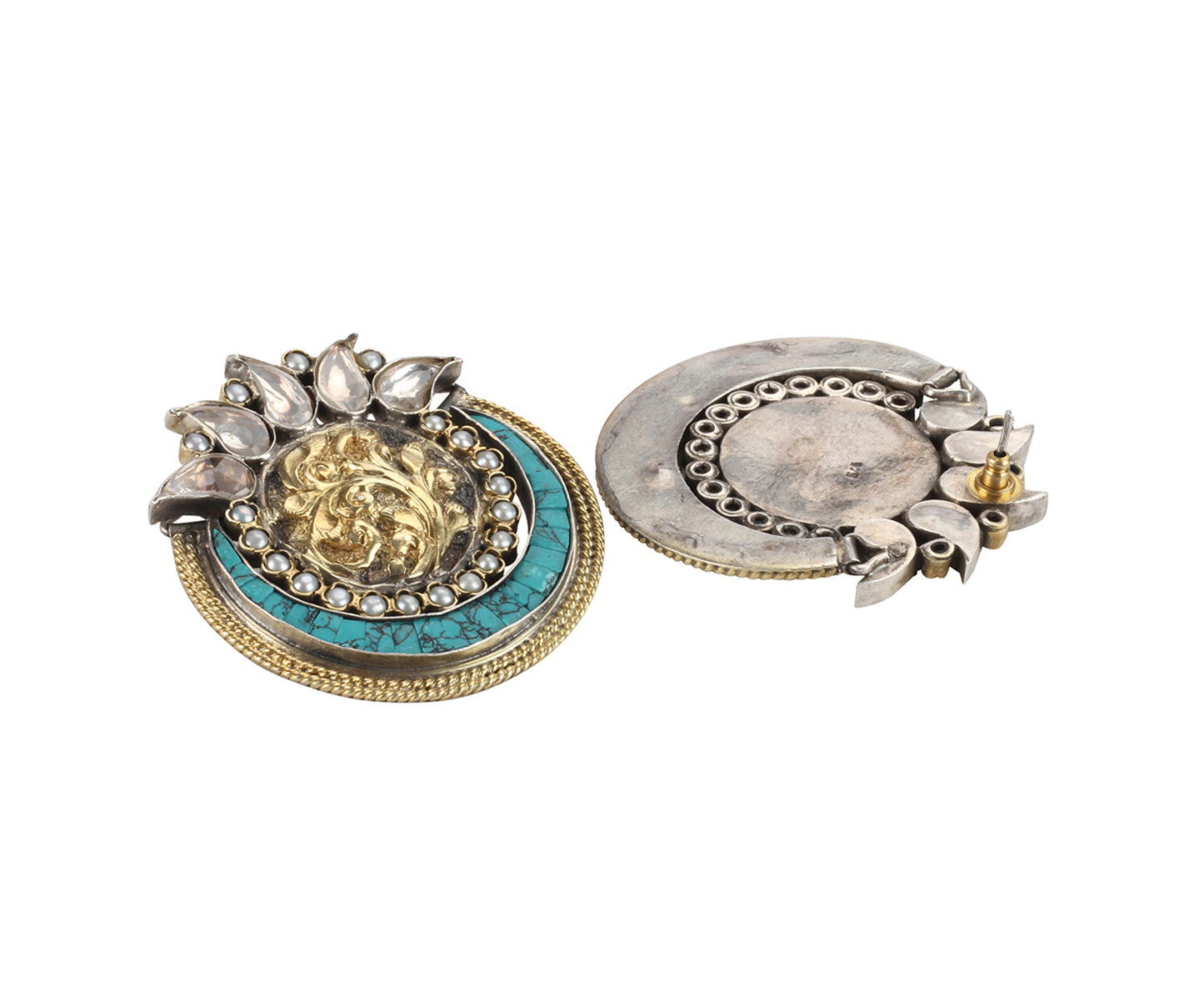 Sangeeta Boochra Silver Earrings With 24K Gold Plating