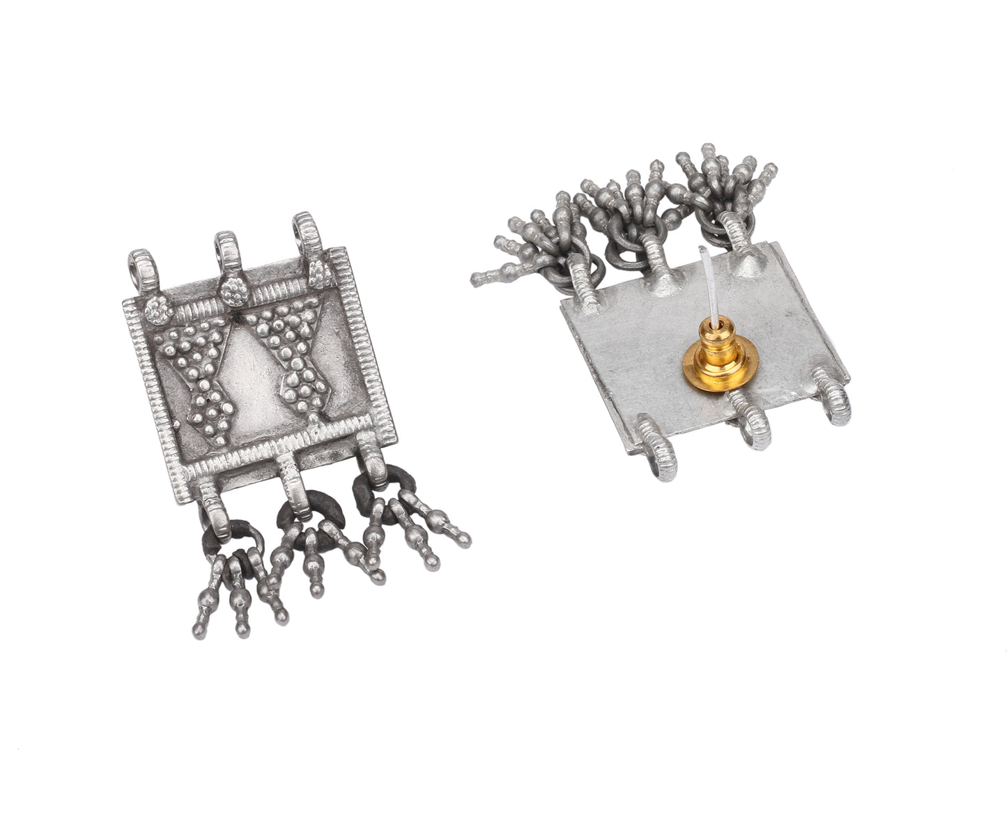 Rubina Silver Oxidised Earrings