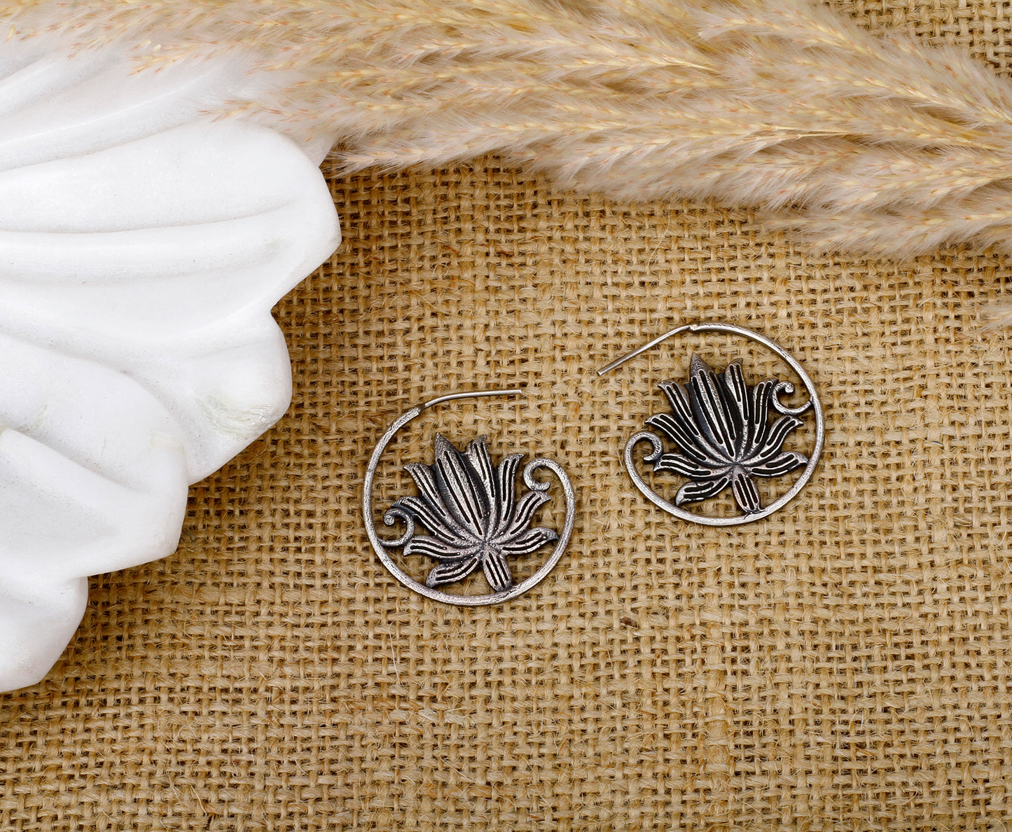 Samrina Silver Floral Earrings