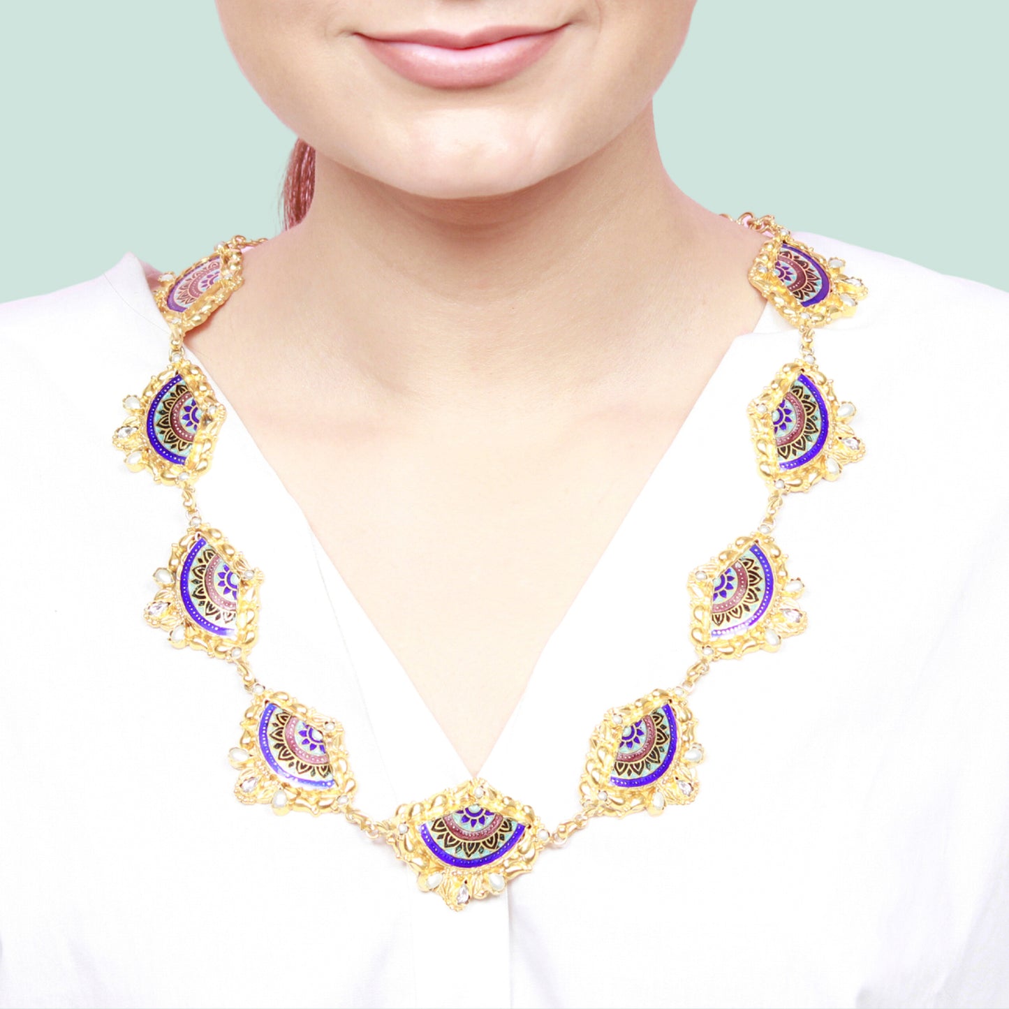 Sangeeta Boochra handcrafted gold plated Silver Necklace