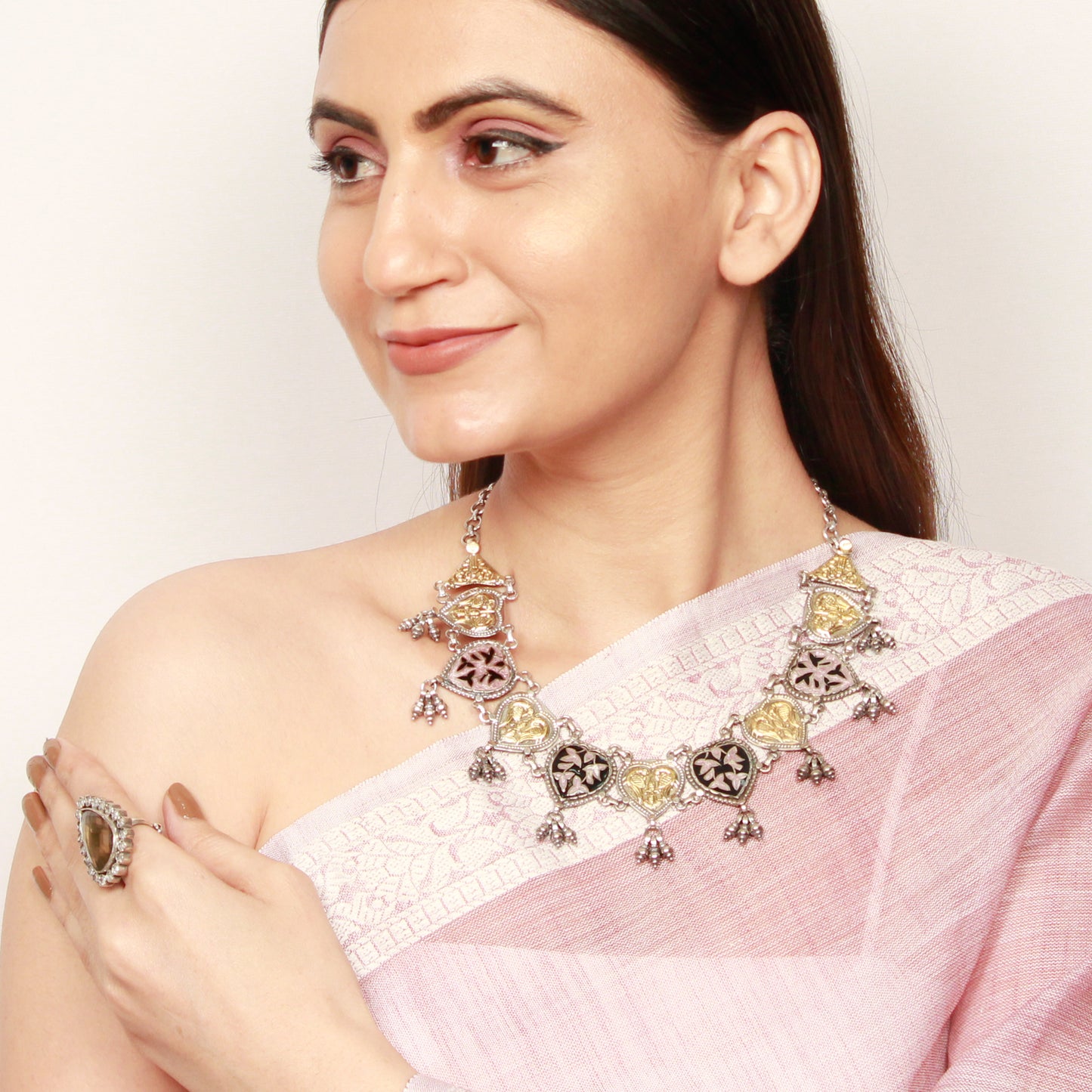 Sangeeta Boochra handcrafted Silver Necklace