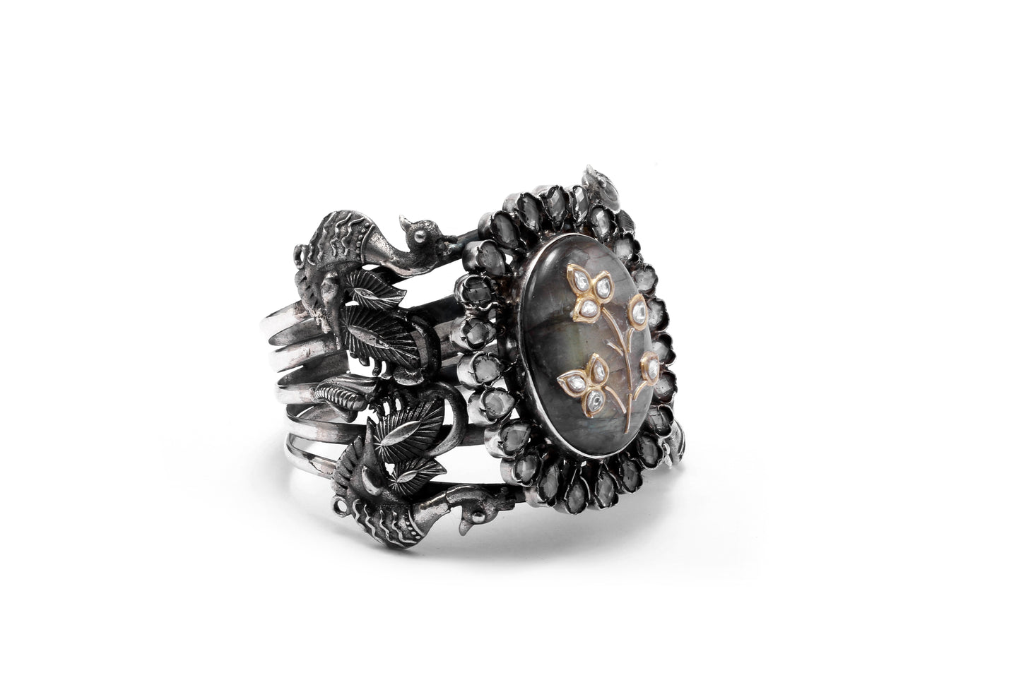 Vividh- Silver Shabina Cuff Bracelet