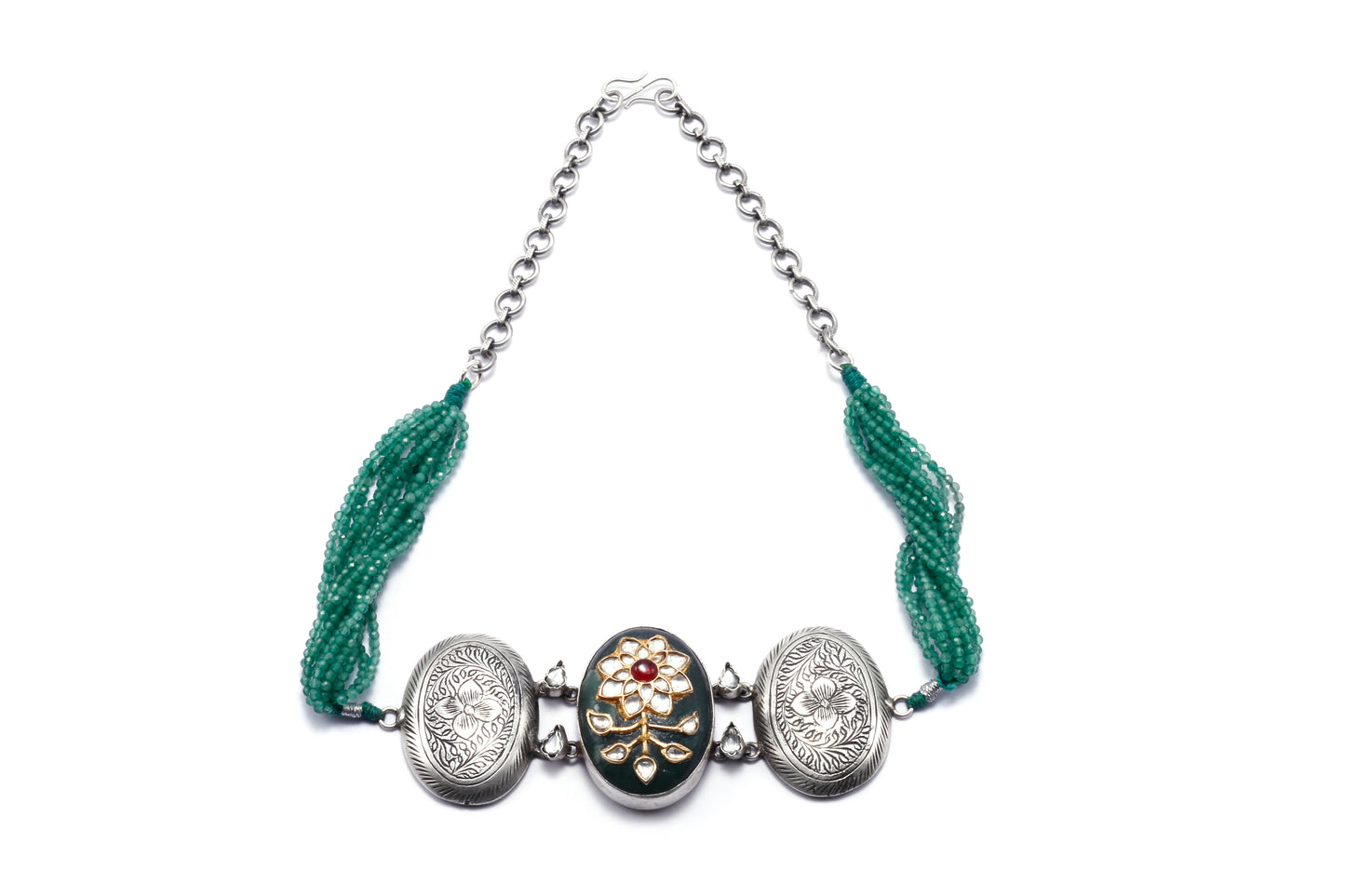 Vividh- Silver Inaya Choker