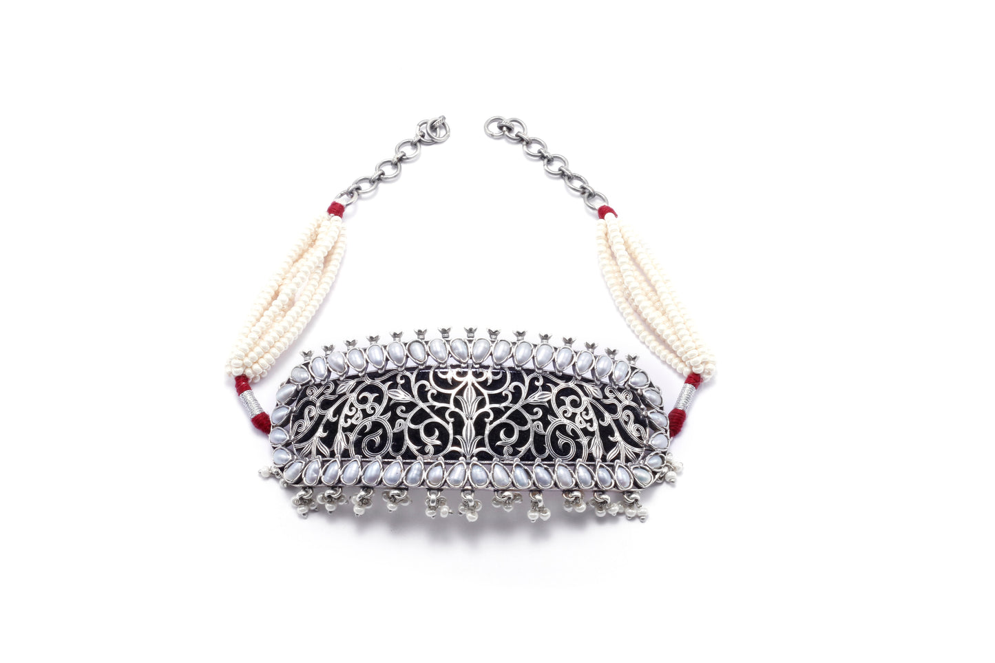 Vividh- Silver Sharia Charming Choker