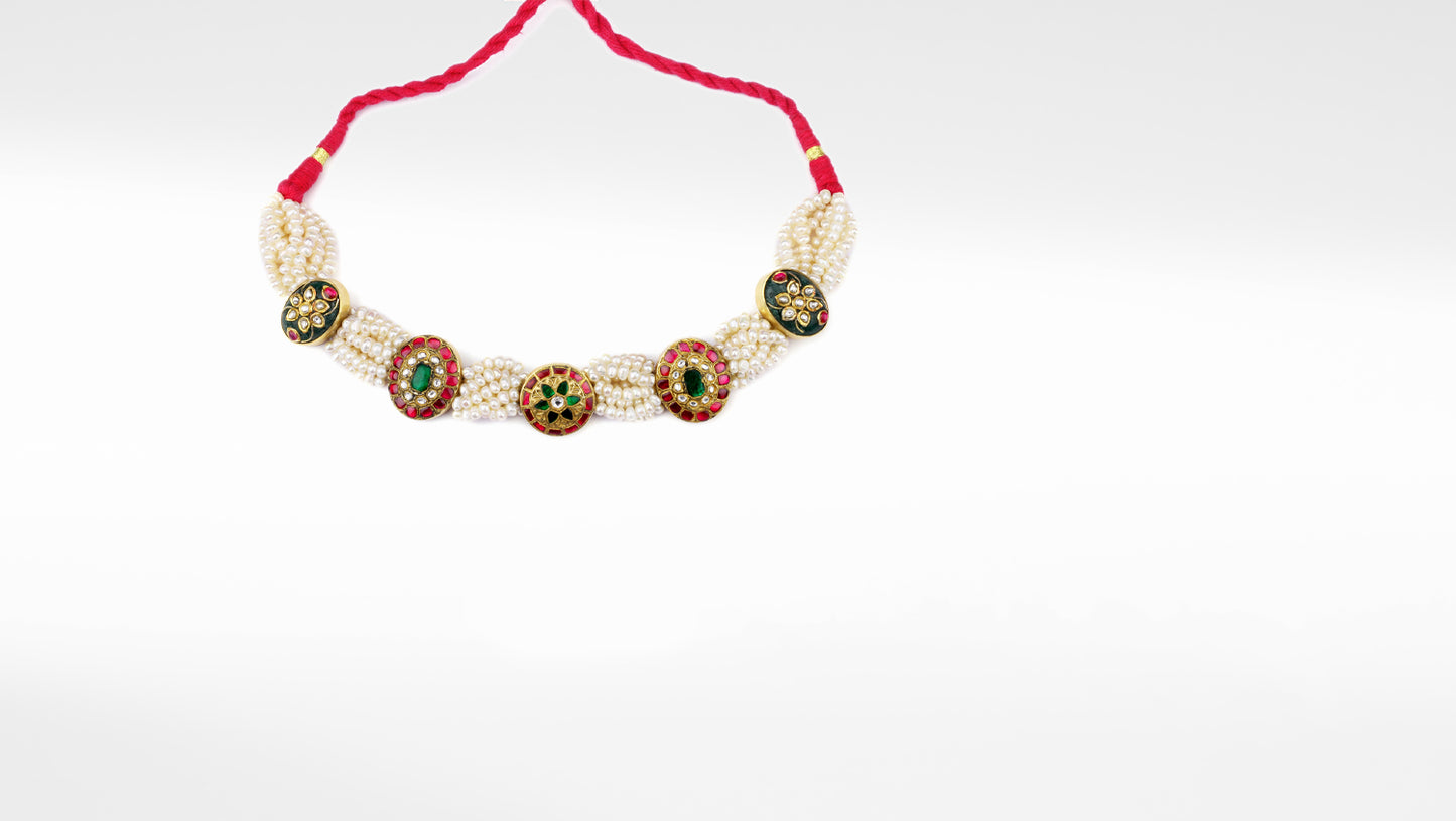 Sangeeta Boochra X Payal Singhal Farah Silver Choker with Pearl Chain