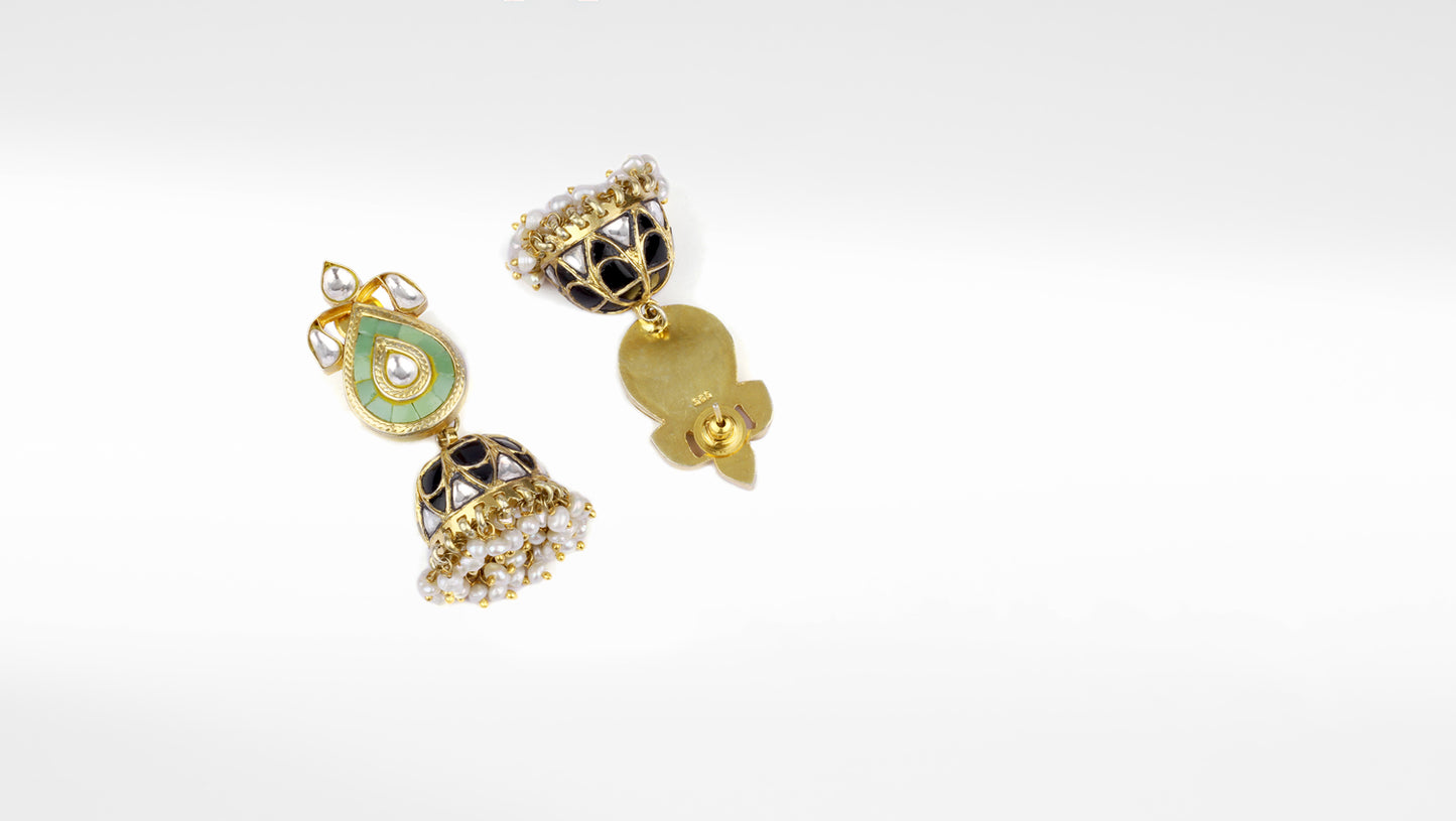 Sangeeta Boochra X Payal Singhal Hasina Silver Earring with Kundan Work