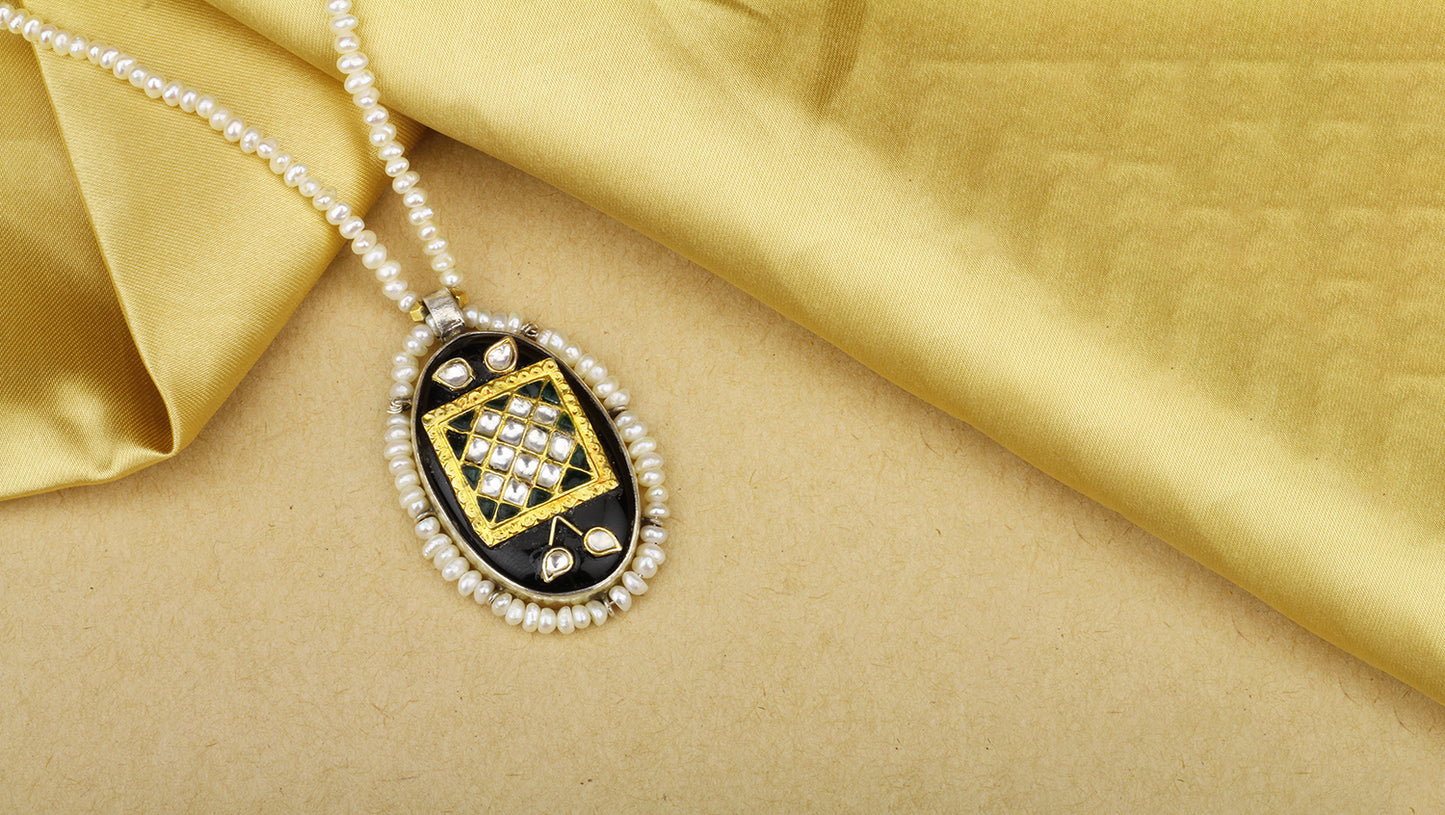 Sangeeta Boochra X Payal Singhal Nusrat Silver Pendant with Pearl Chain