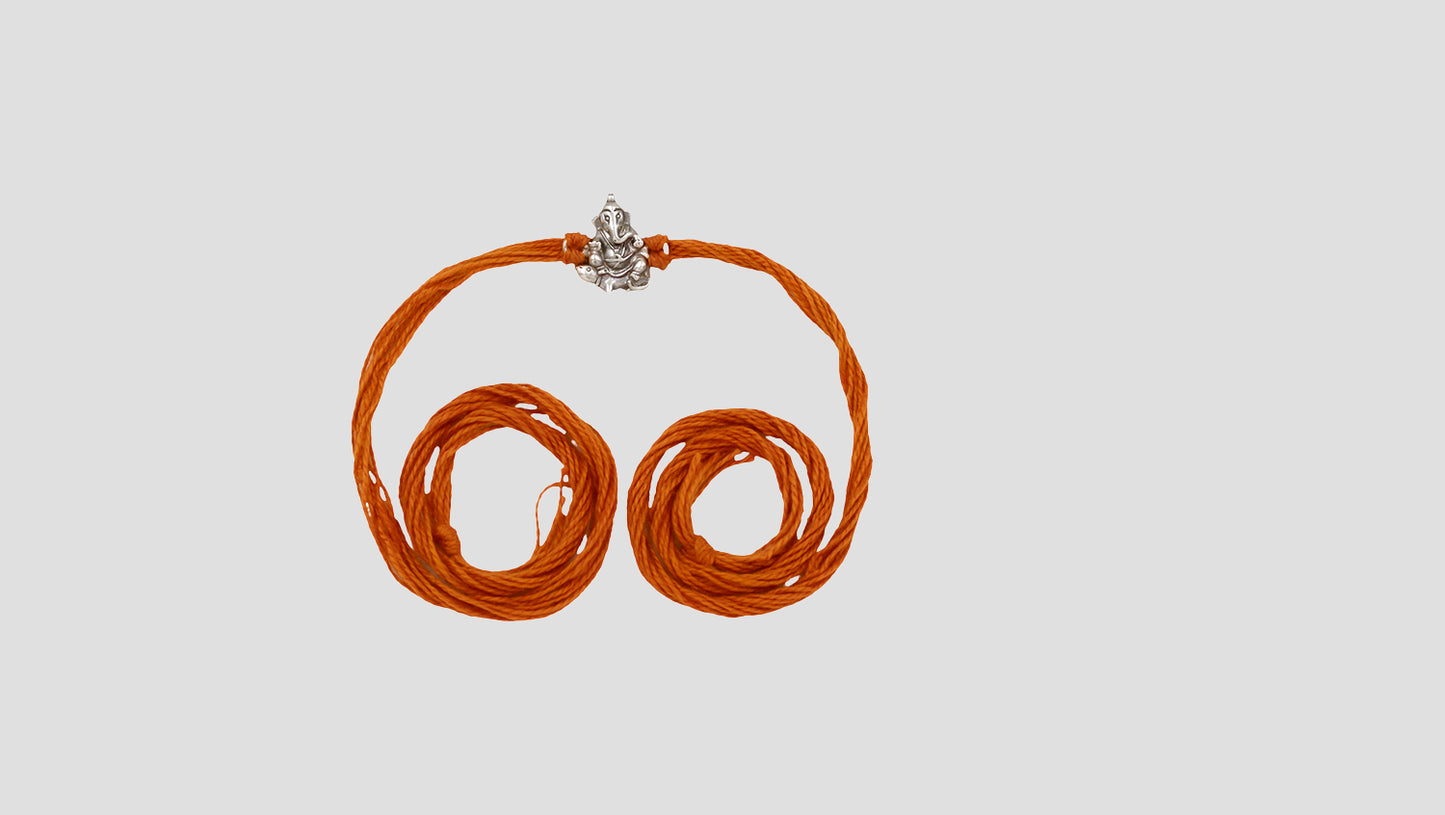 Blessings of Ganesha Silver Rakhi – by Sangeeta Boochra
