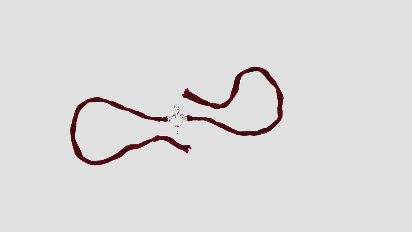 Handcrafted Silver Rakhi of Faith and Power
