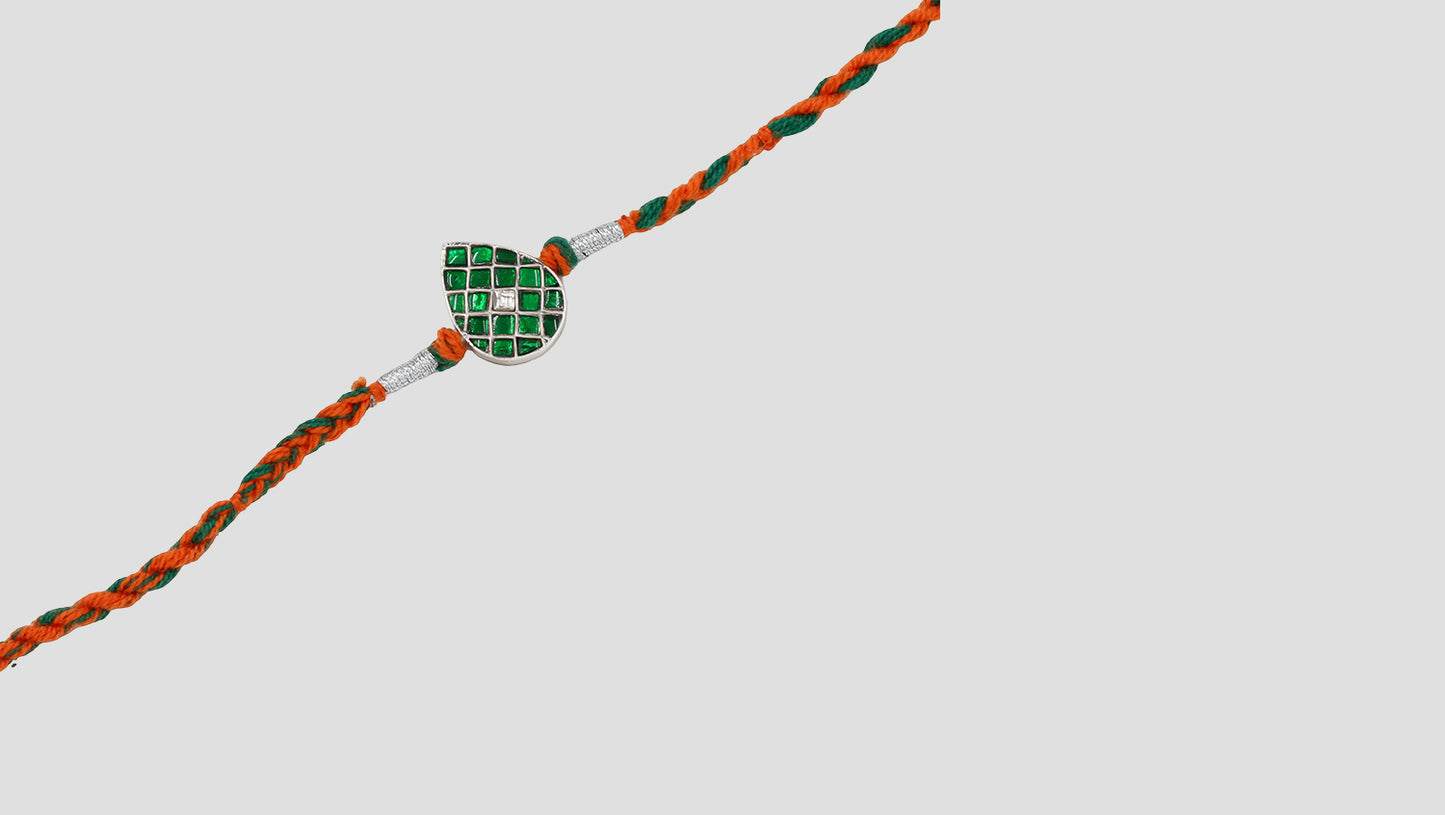 Regal Teardrop Rakhi in 925 Silver by Sangeeta Boochra