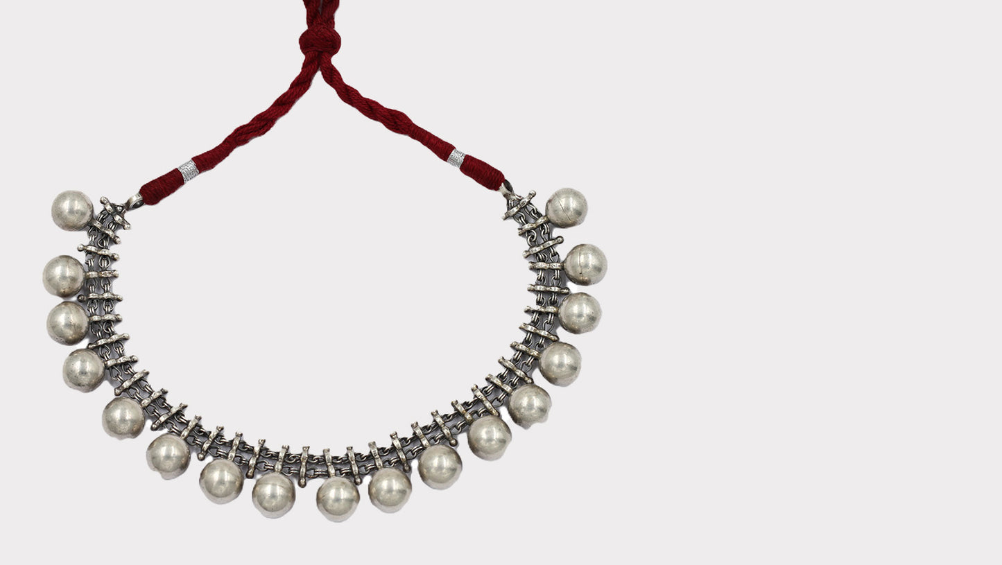 Radiant Splendor: Handcrafted Silver Necklace by Sangeeta Boochra