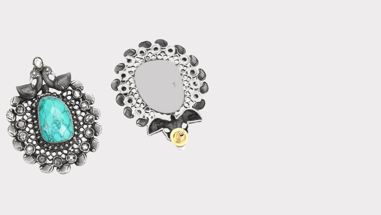 Silver Adiba Turquoise Earrings