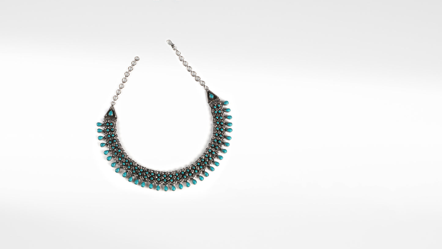 Evita Silver Oxidised Necklace